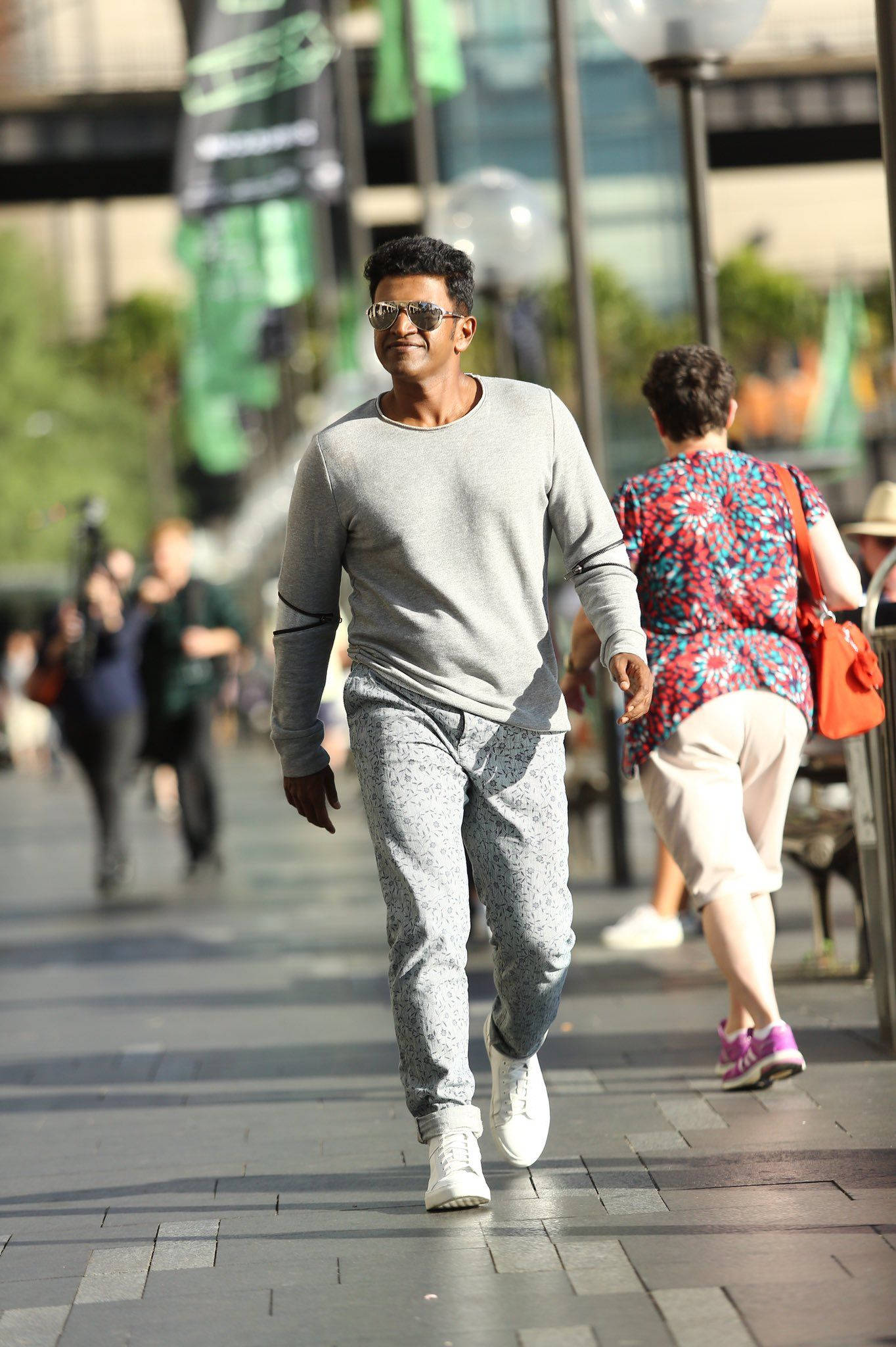 Puneeth Rajkumar, grey sweats, sunglasses, Full HD Phone Wallpaper