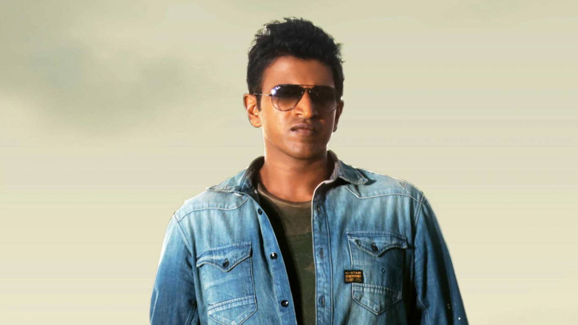 Puneeth Rajkumar, denim jacket, blue, Full HD Desktop Wallpaper