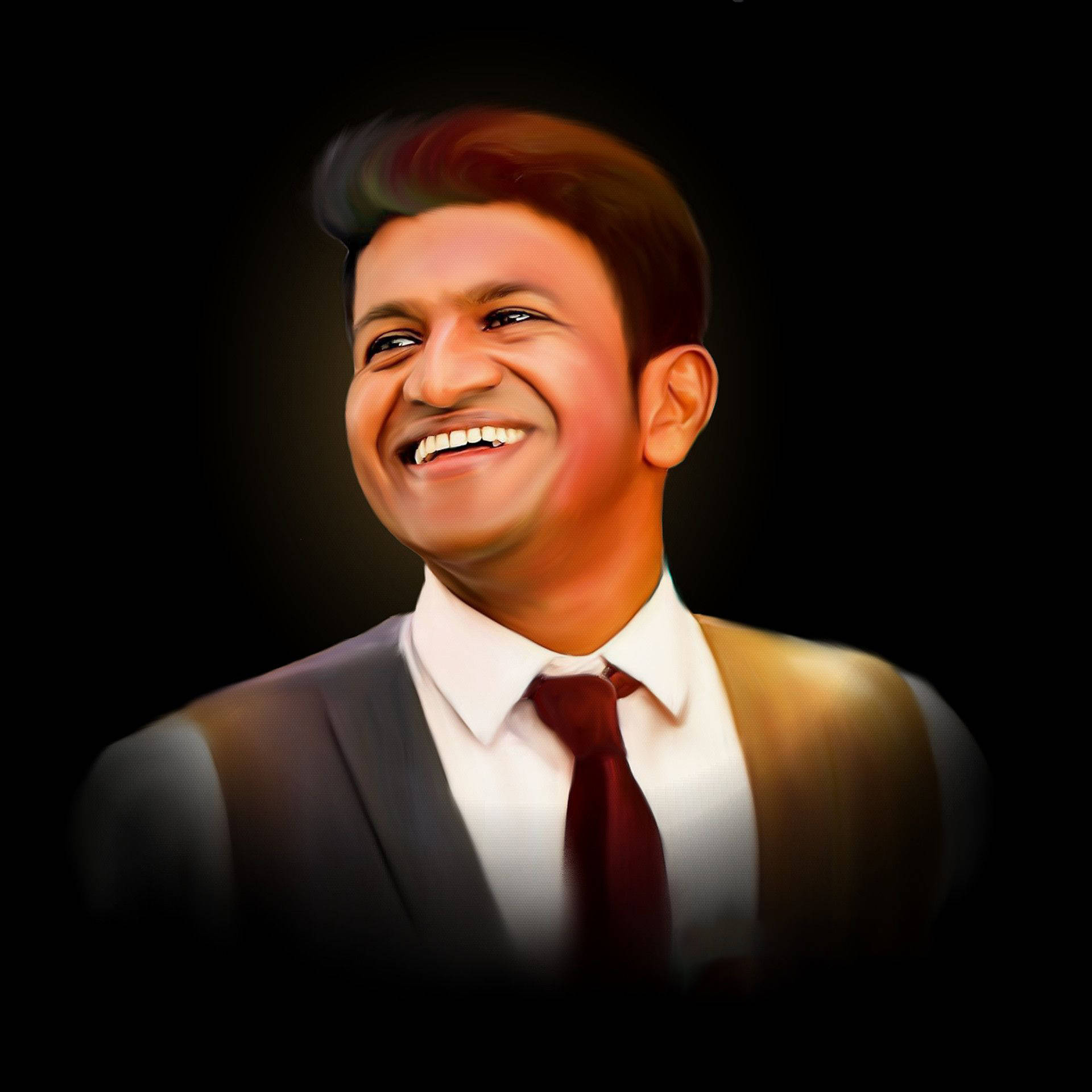 Puneeth Rajkumar, suit and tie, dark background, Full HD Desktop Wallpaper