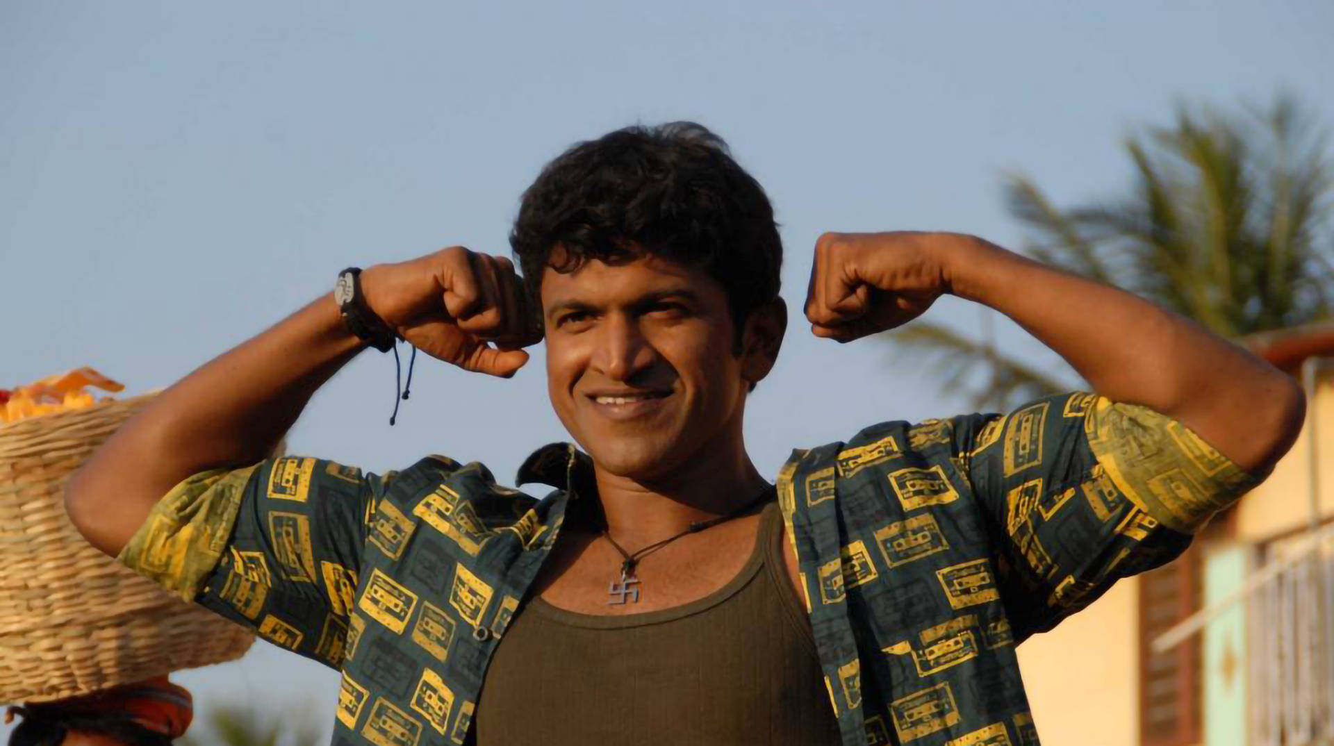 Puneeth Rajkumar, biceps, sunlight, Full HD Desktop Wallpaper