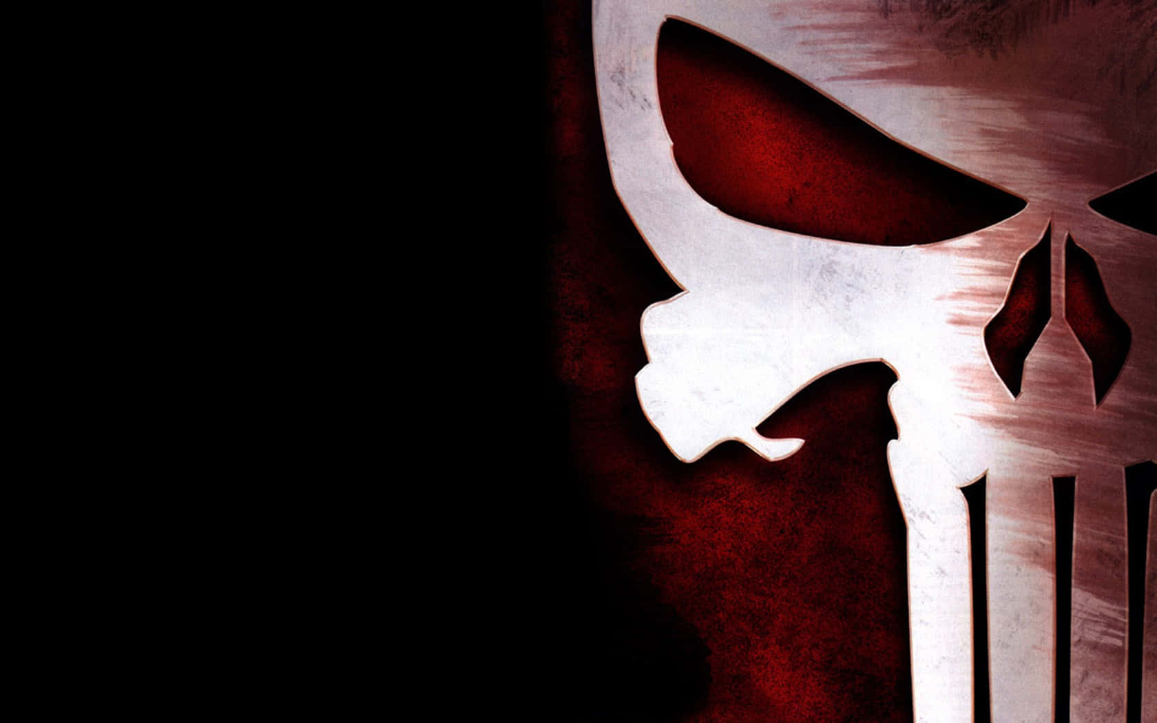 Punisher Desktop, white skull emblem, red accents, HD Desktop Wallpaper