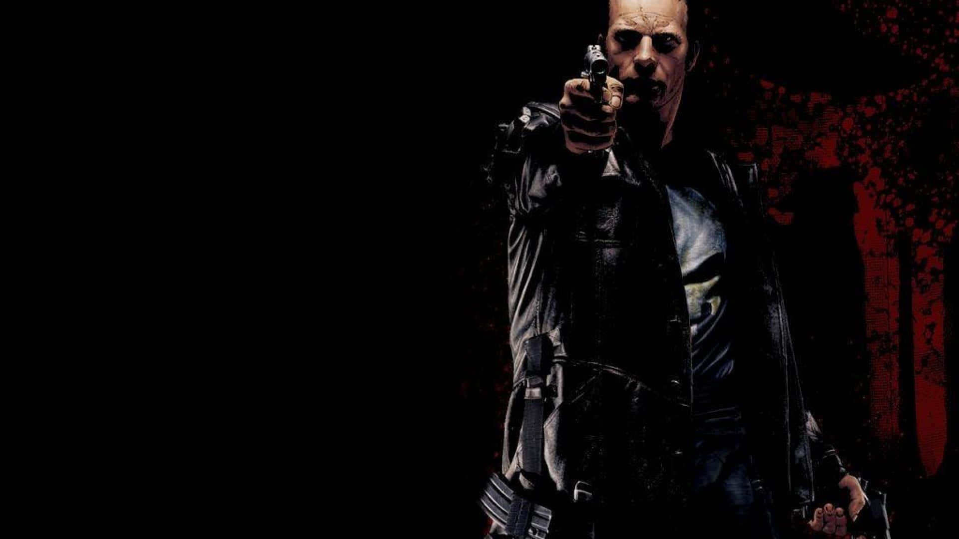 Punisher, bald man, dark leather jacket, Full HD Desktop Wallpaper