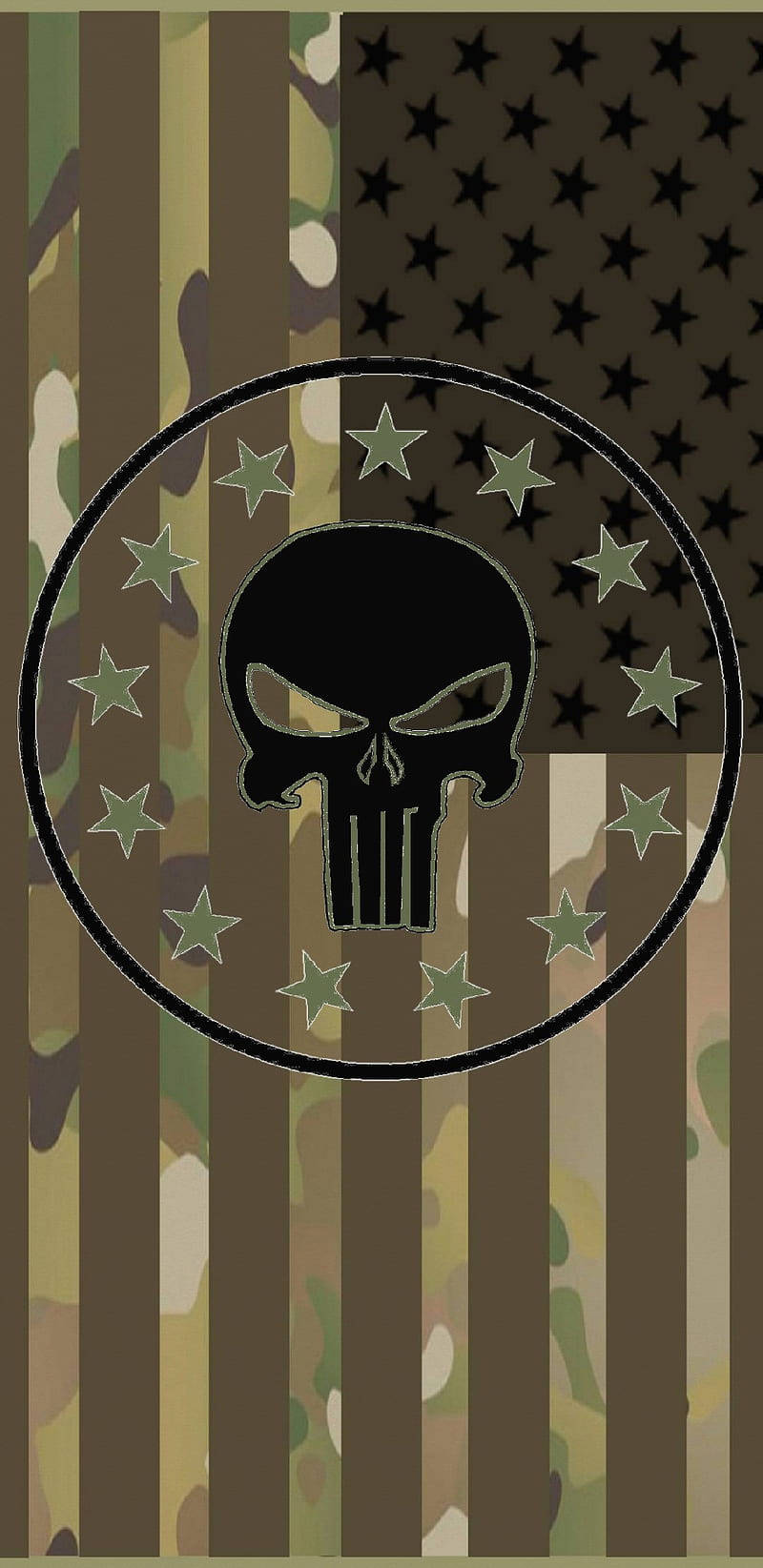 Punisher Skull, American flag, camouflage, HD Phone Wallpaper