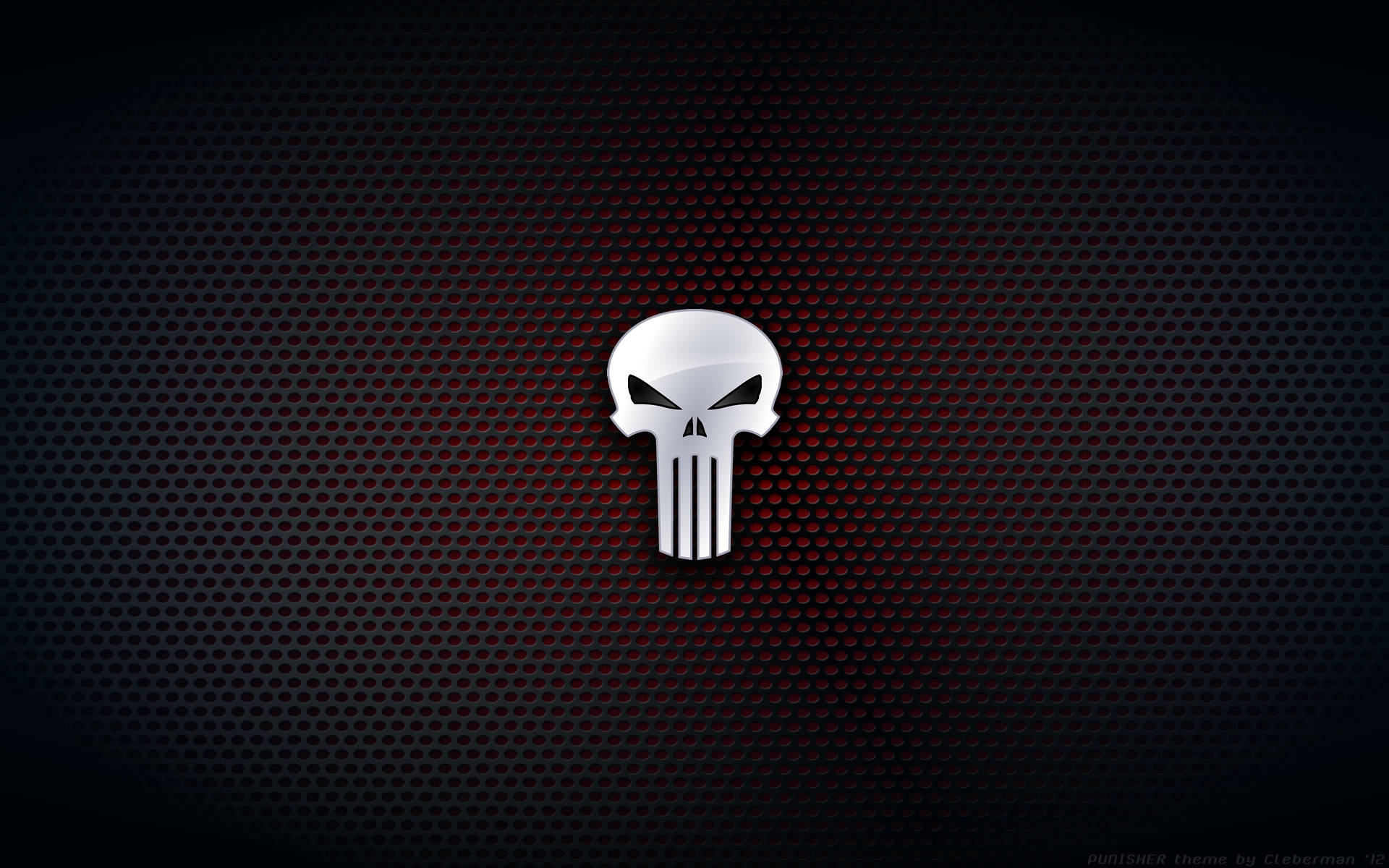 Punisher Skull, metallic, dark red, Full HD Desktop Wallpaper