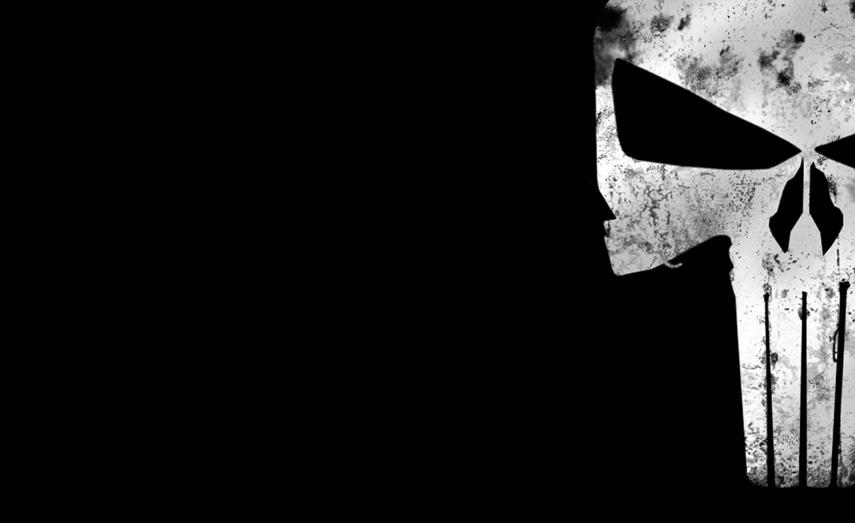 Punisher Skull, white skull logo, distressed texture, HD Desktop Wallpaper