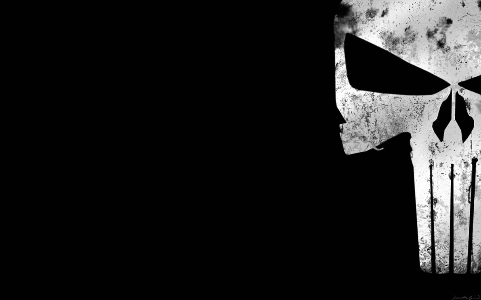 Punisher, half skull, black void eyes, HD Desktop Wallpaper
