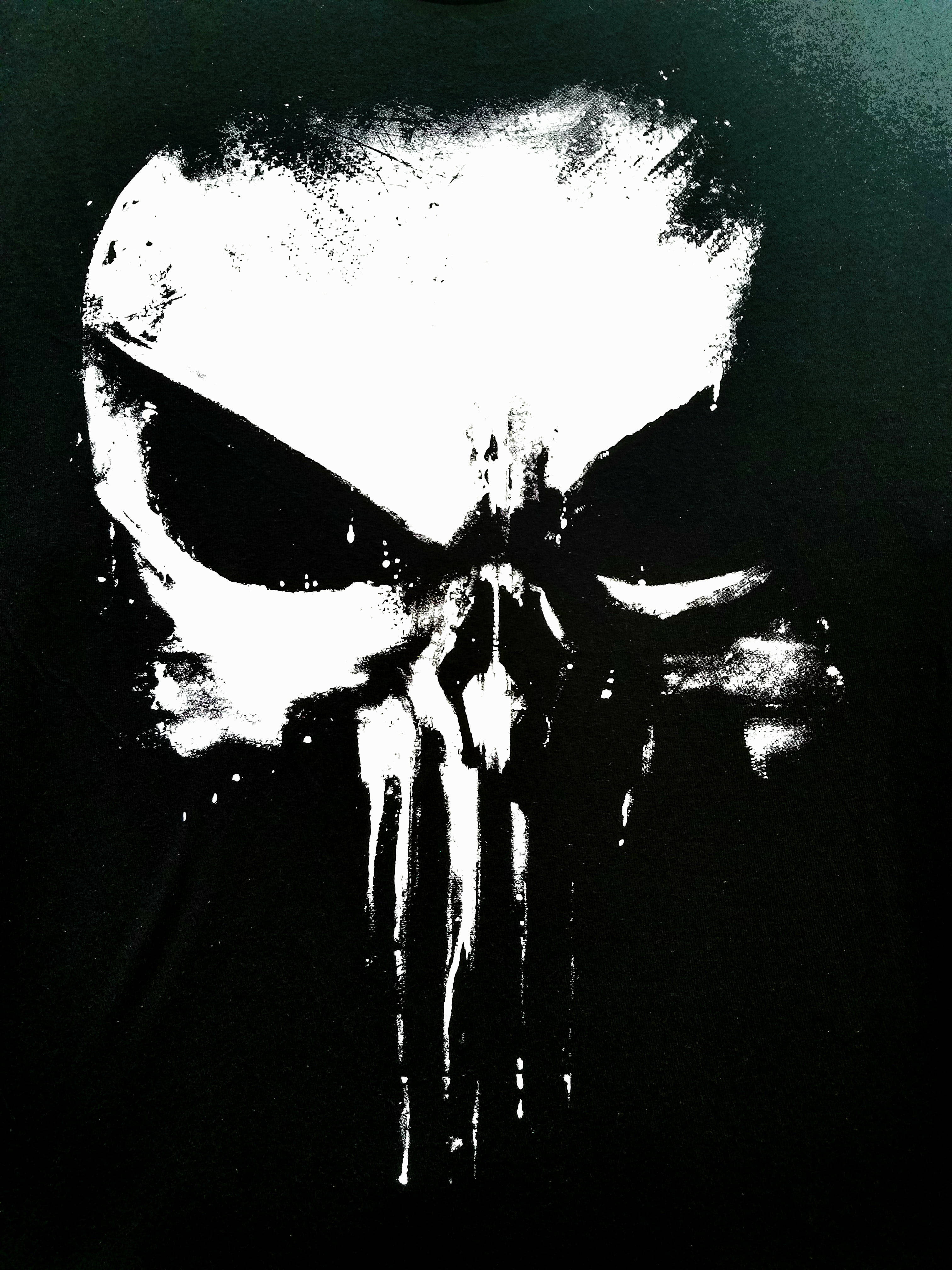 Punisher, skull, dripping paint effect, 4K Phone Wallpaper