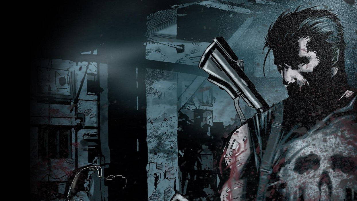 Punisher, skull tattoo, shotgun, SD Desktop Wallpaper