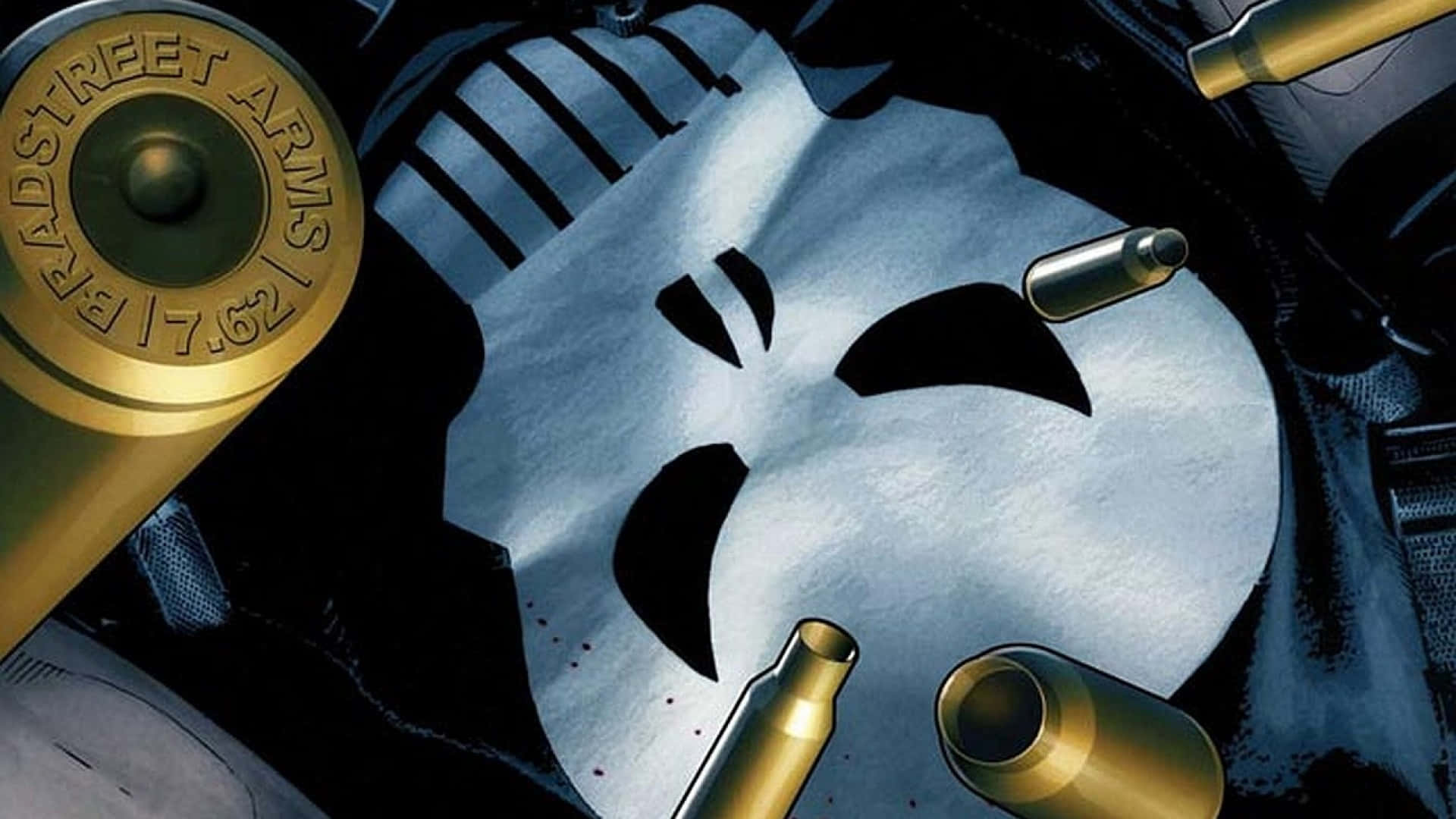 Punisher, silver skull mask, black eye and mouth slits, Full HD Desktop Wallpaper