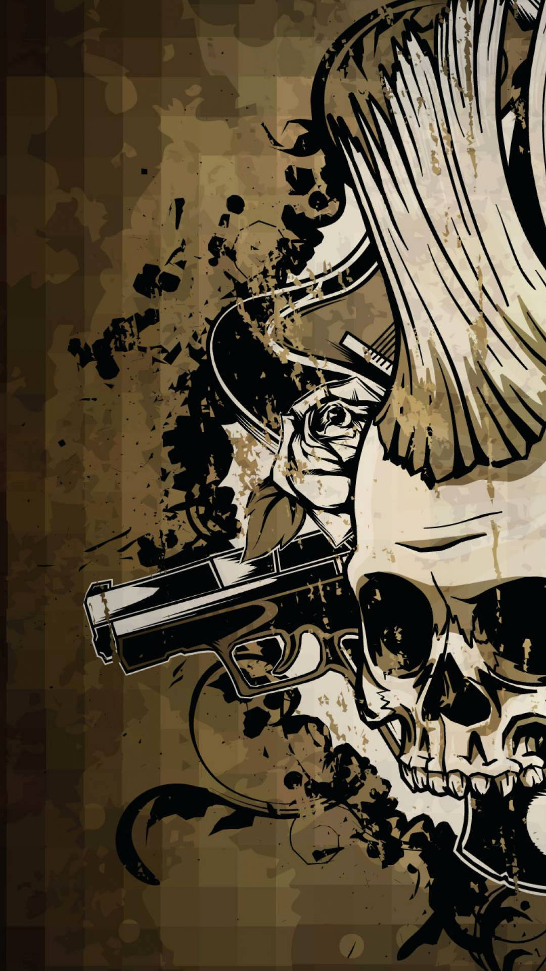 Punisher, skull, gun, Full HD Phone Wallpaper