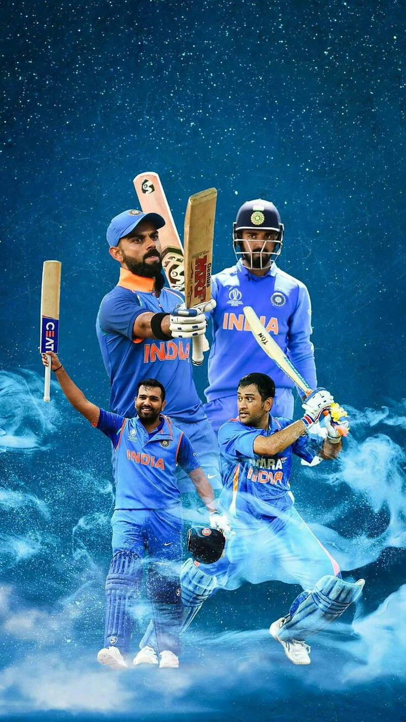 Punjab Kings, blue uniforms, cosmic starry background, HD Phone Wallpaper