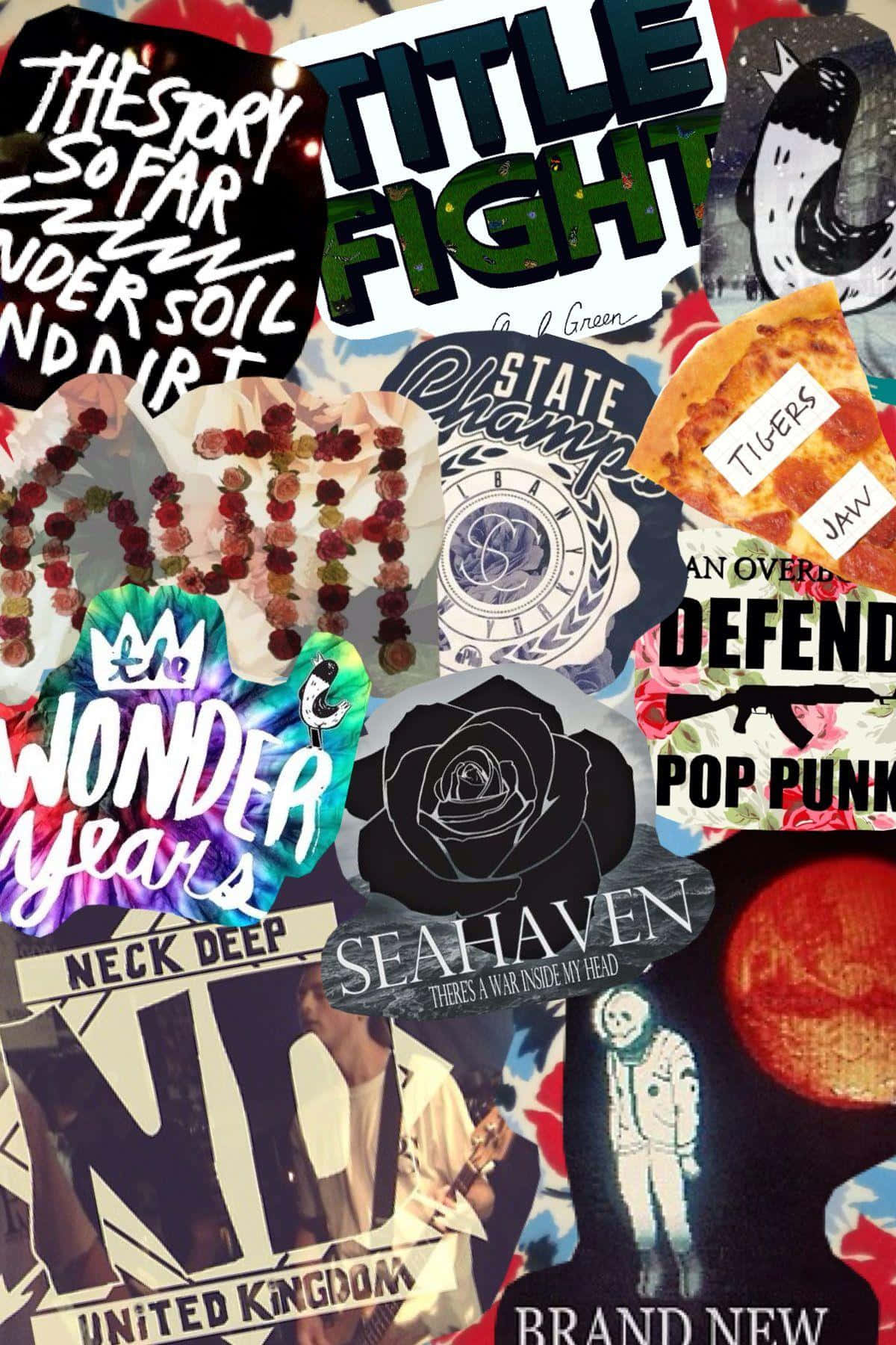 pop punk, band logos, roses, HD Phone Wallpaper