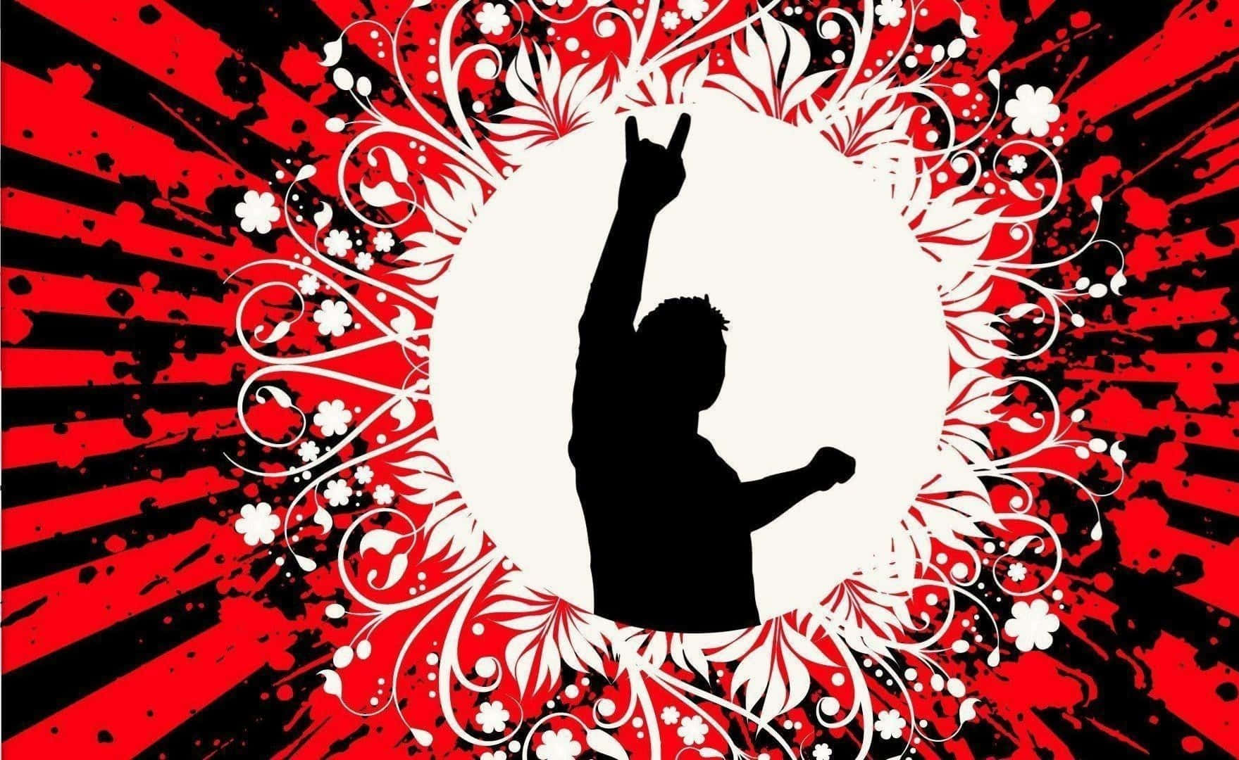 Punk Rock, black silhouette, white circle, HD Desktop Wallpaper