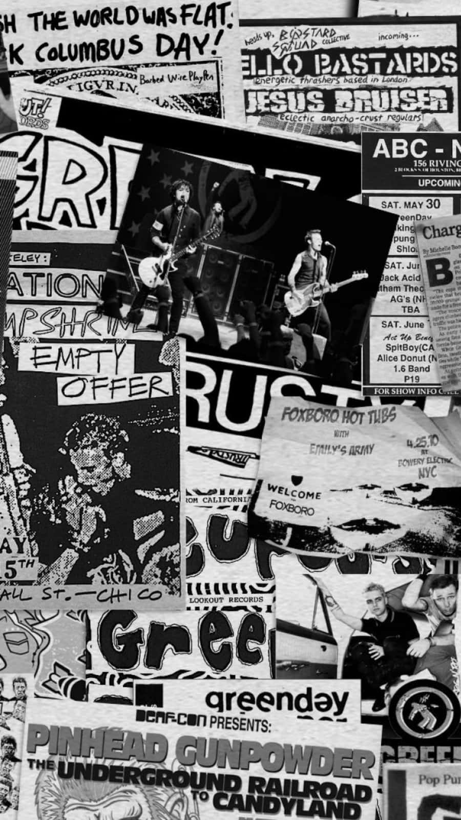punk rock, black and white, collage, HD Phone Wallpaper