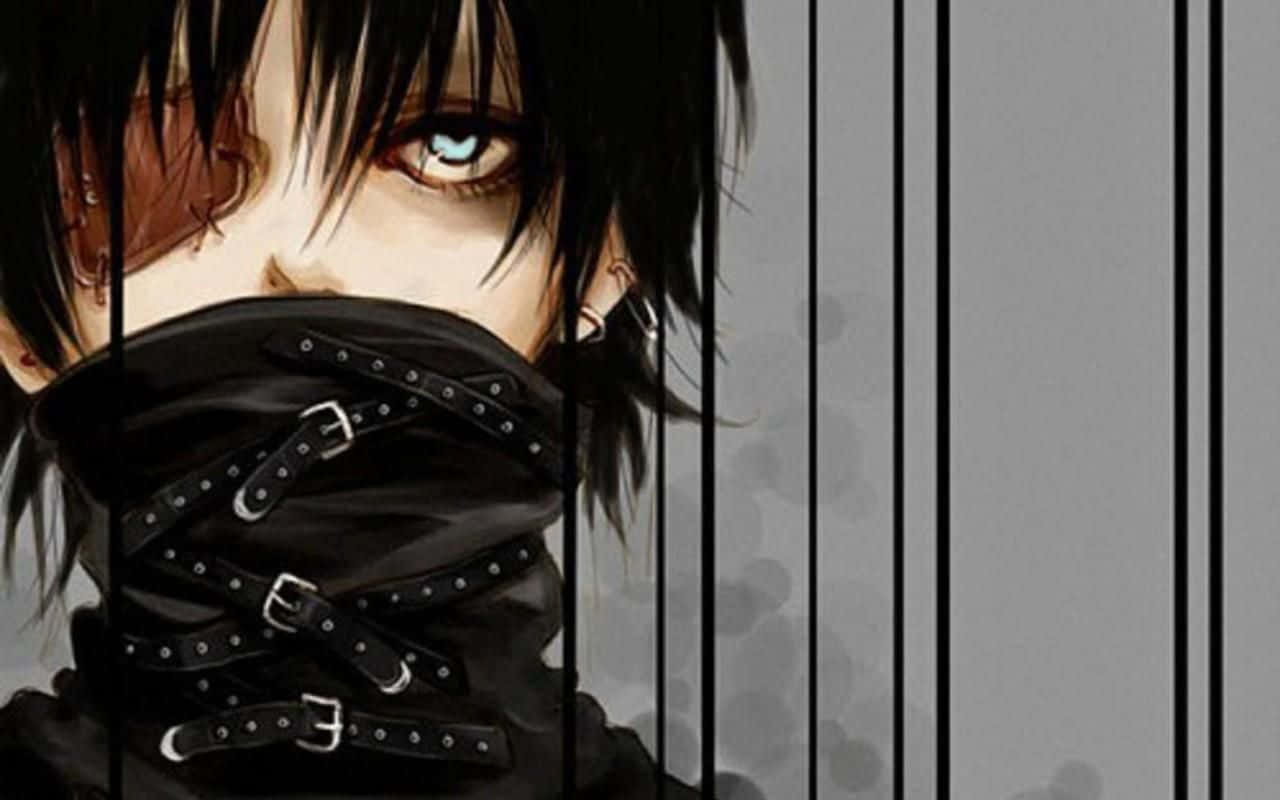 punk rock boy, anime character, piercing blue eyes, HD Desktop Wallpaper