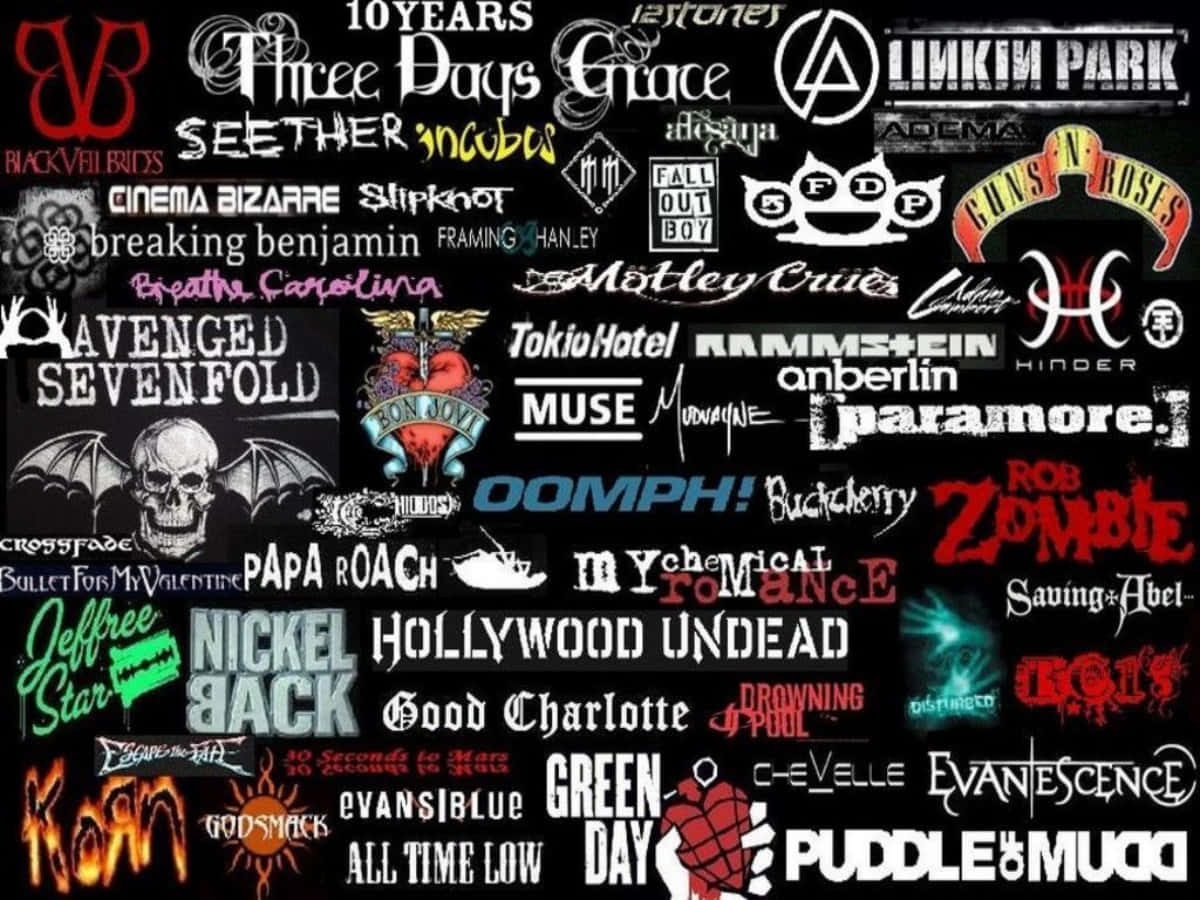 punk rock, rock band logos, black background, SD Desktop Wallpaper