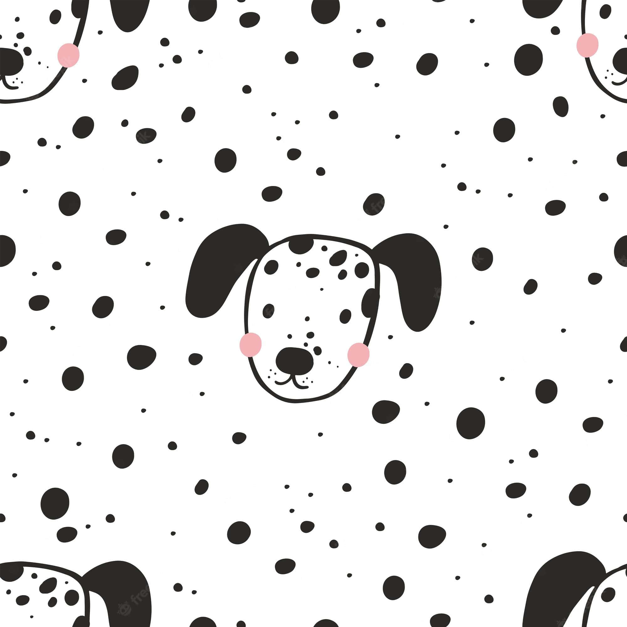 dalmatian puppy, pink cheeks, black spots, Full HD Desktop Wallpaper
