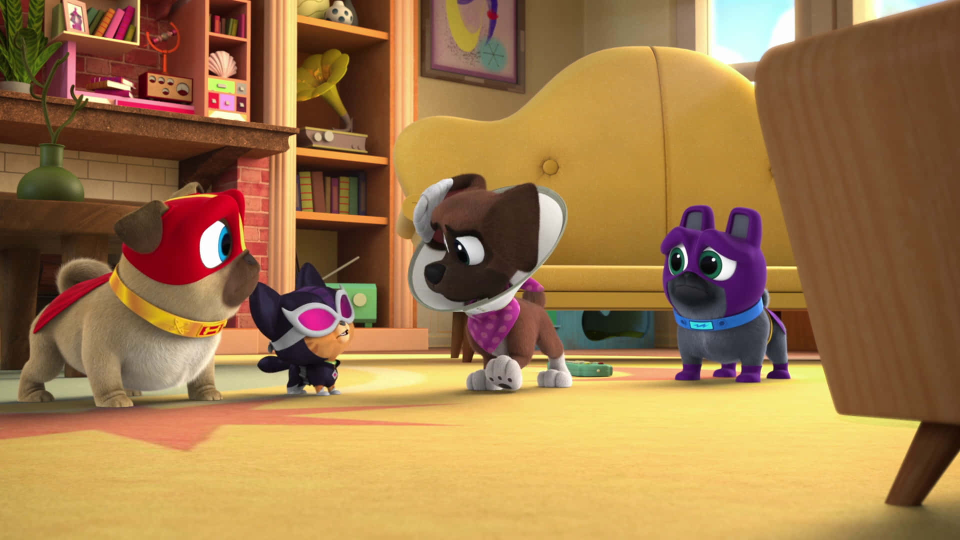 Puppy Dog Pals, animated puppy superheroes, colorful costumes, Full HD Desktop Wallpaper
