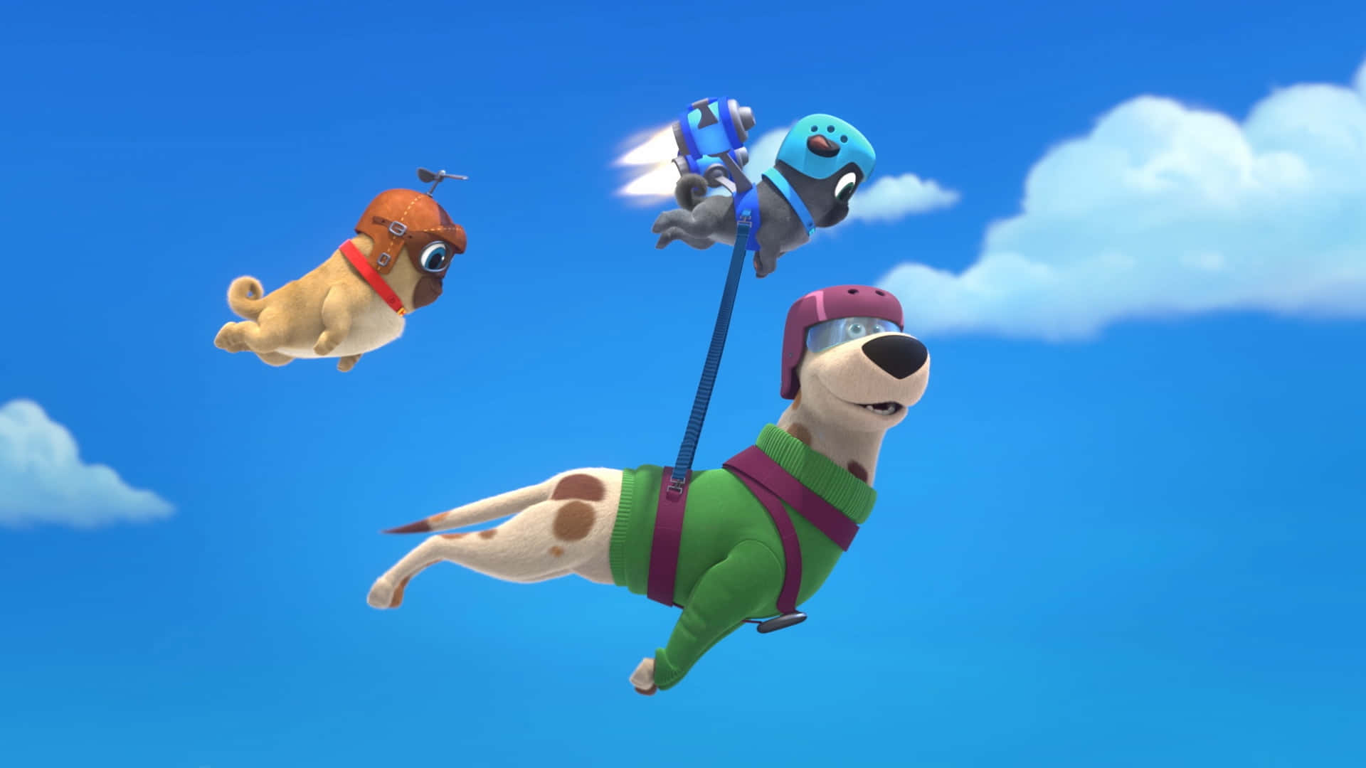 Puppy Dog Pals, helmet, jetpack, Full HD Desktop Wallpaper
