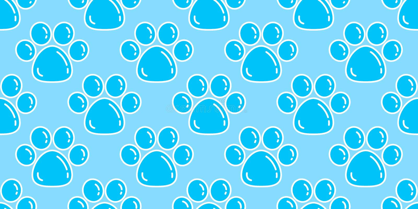 Puppy Dog Pals, blue dog paw prints, white outlines, HD Desktop Wallpaper