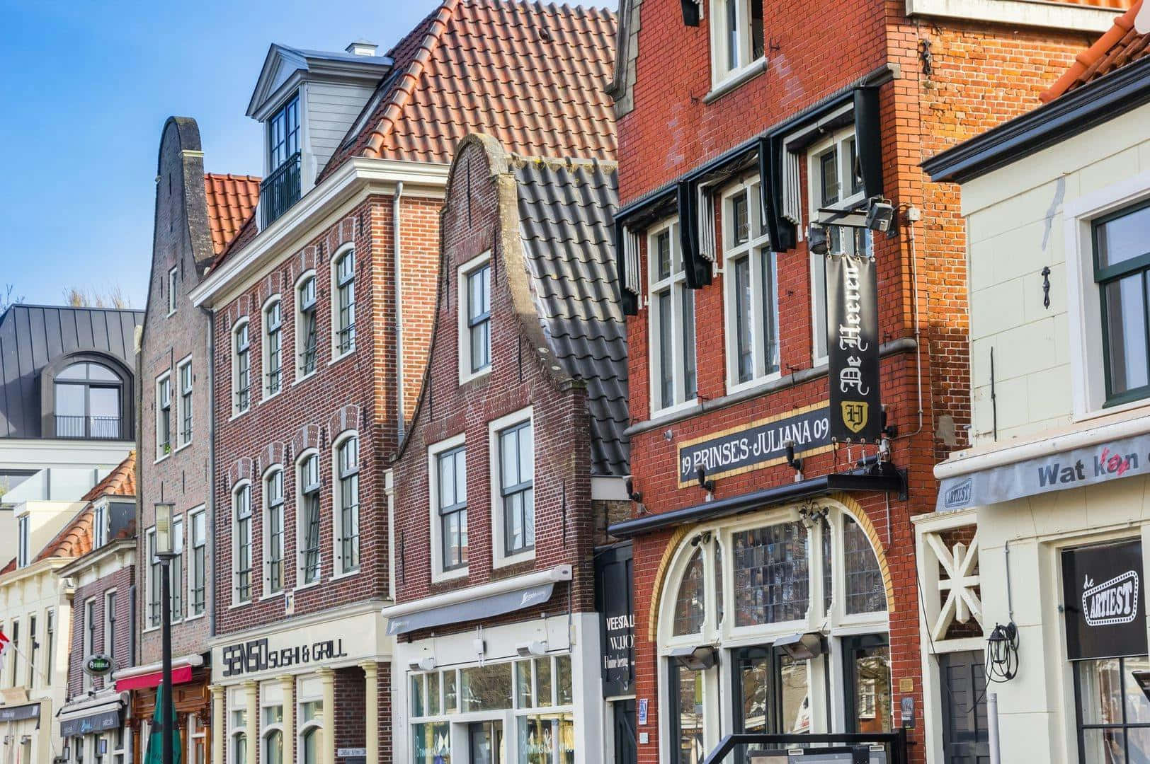 Purmerend, historic Dutch architecture, gabled brick buildings, HD Desktop Wallpaper