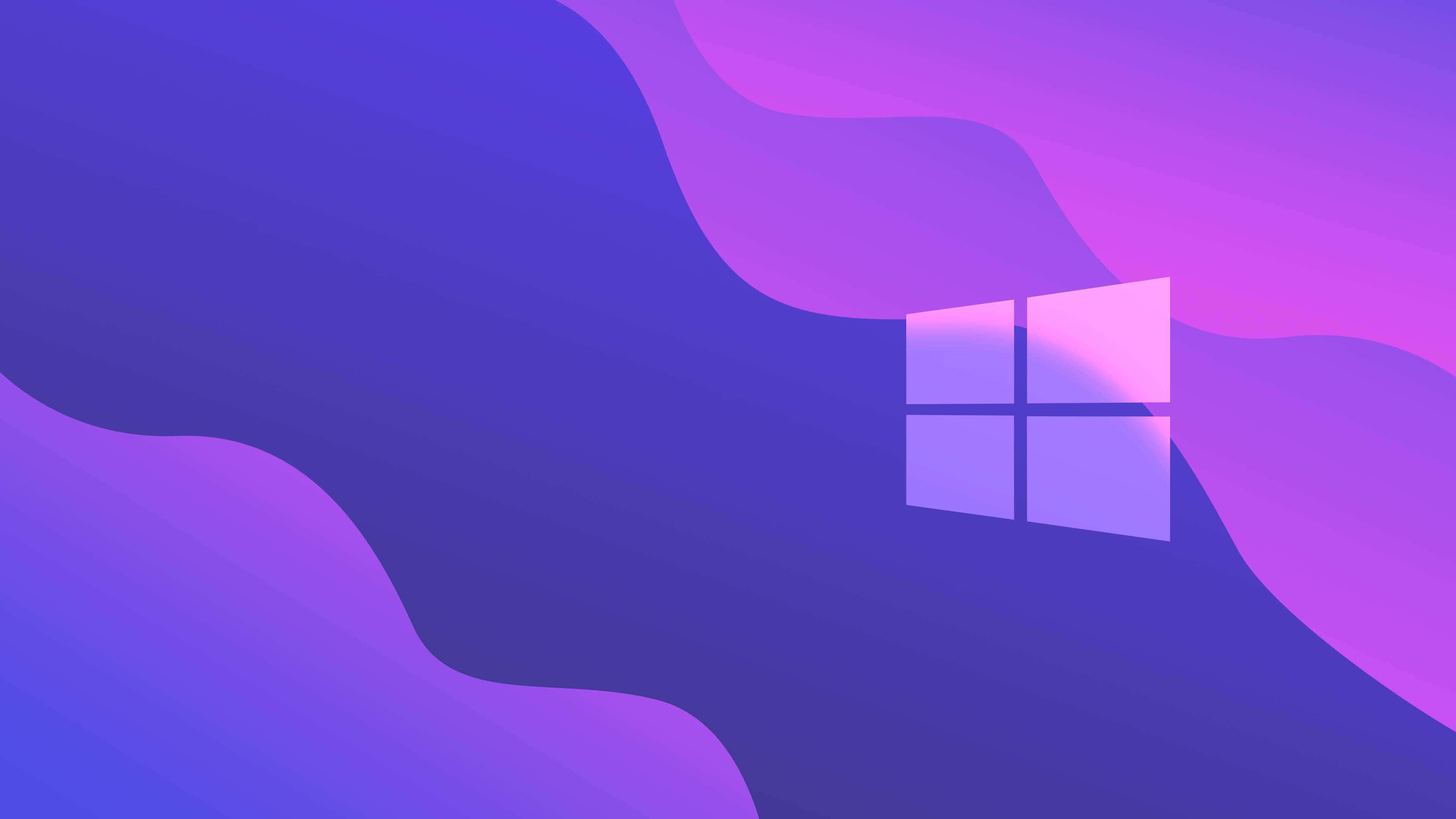 Windows logo, purple, blue gradients, 4K Desktop Wallpaper