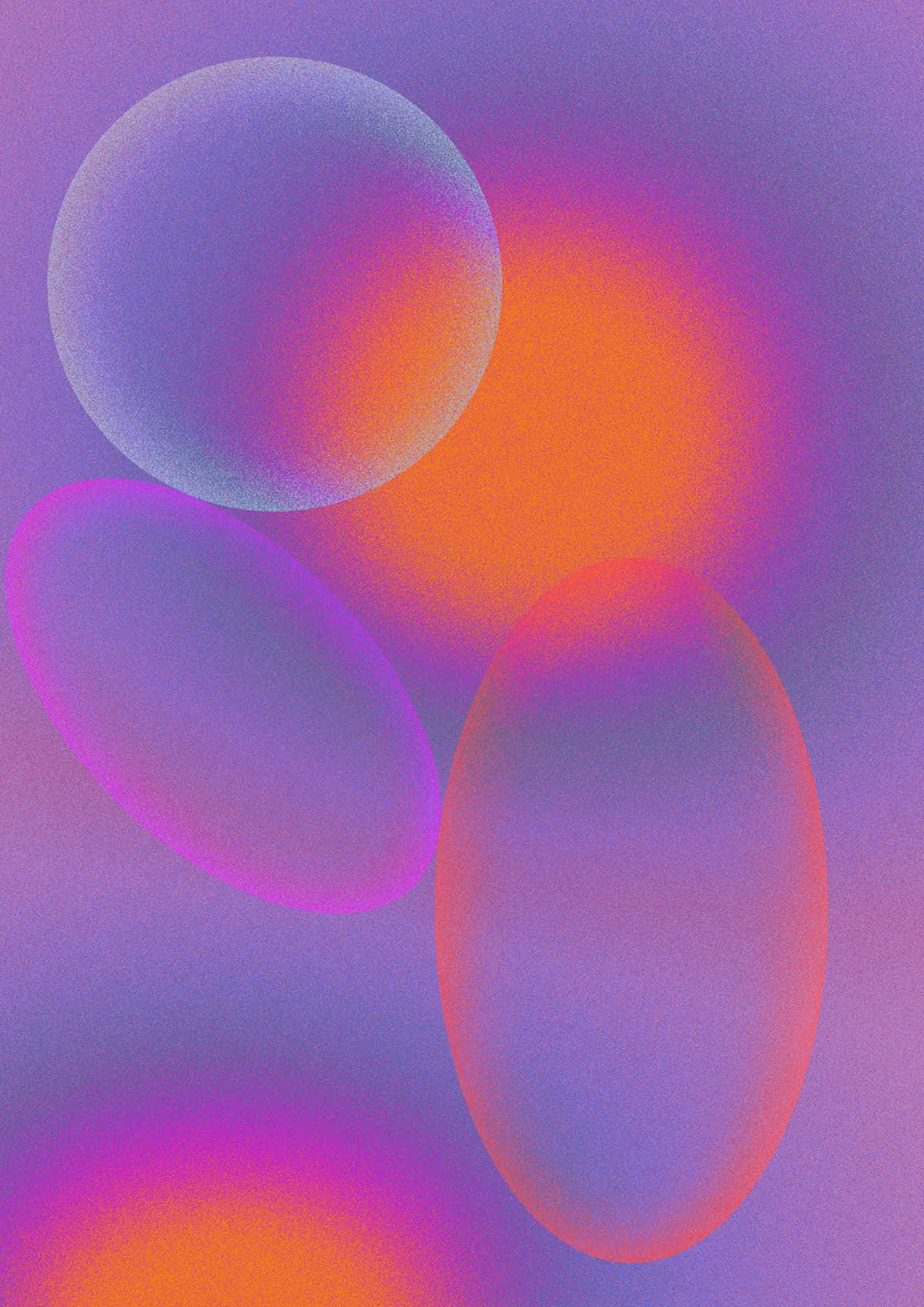 Purple Y2 K Aesthetic Abstract, translucent orbs, gradient hues of purple and orange, HD Phone Wallpaper