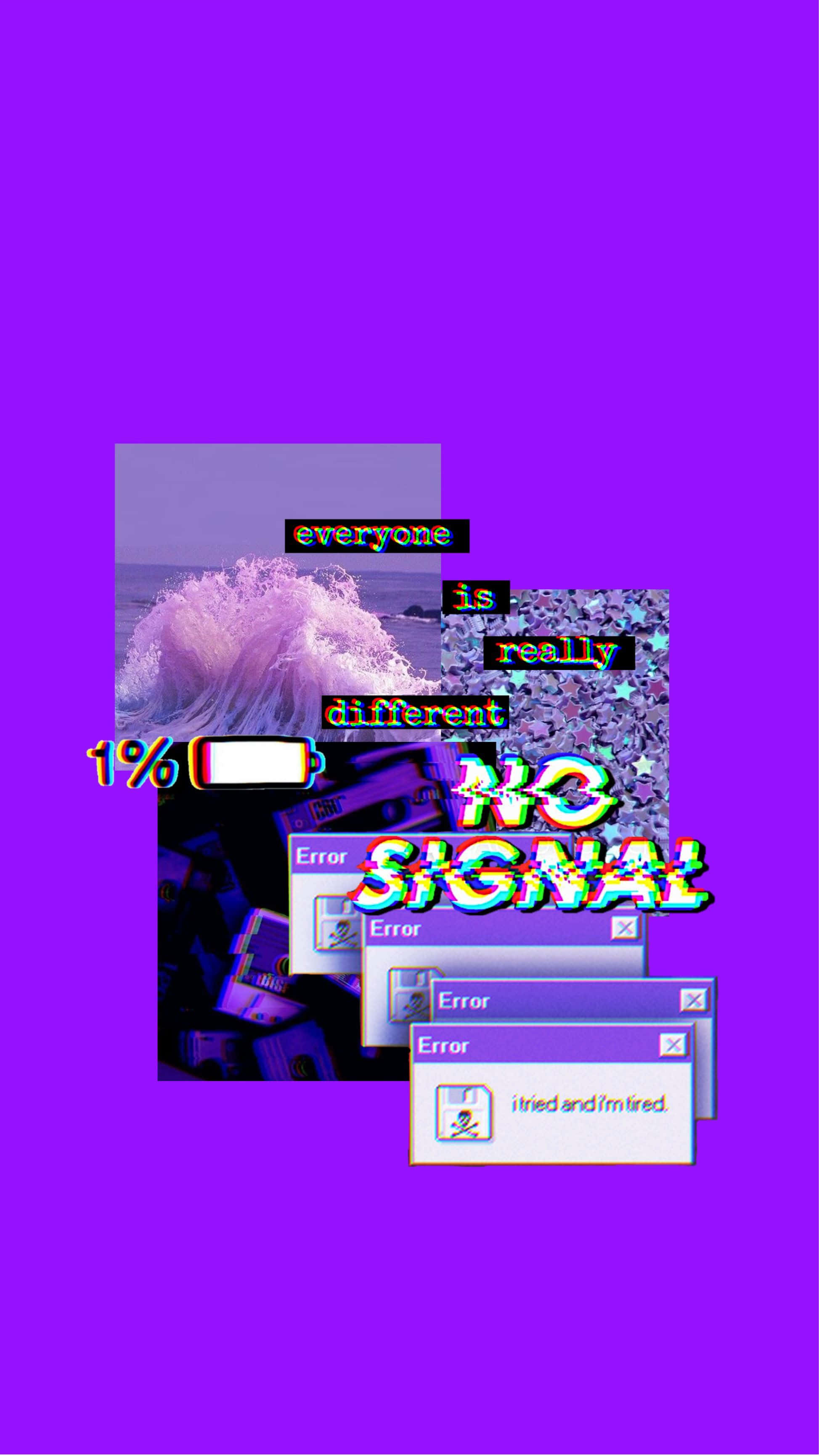AestheticVintagePurple, vibrant purple, digital glitch art, 2K Phone Wallpaper