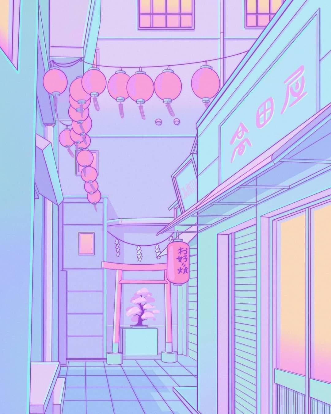 neon-pink, cyan, alleyway, HD Phone Wallpaper