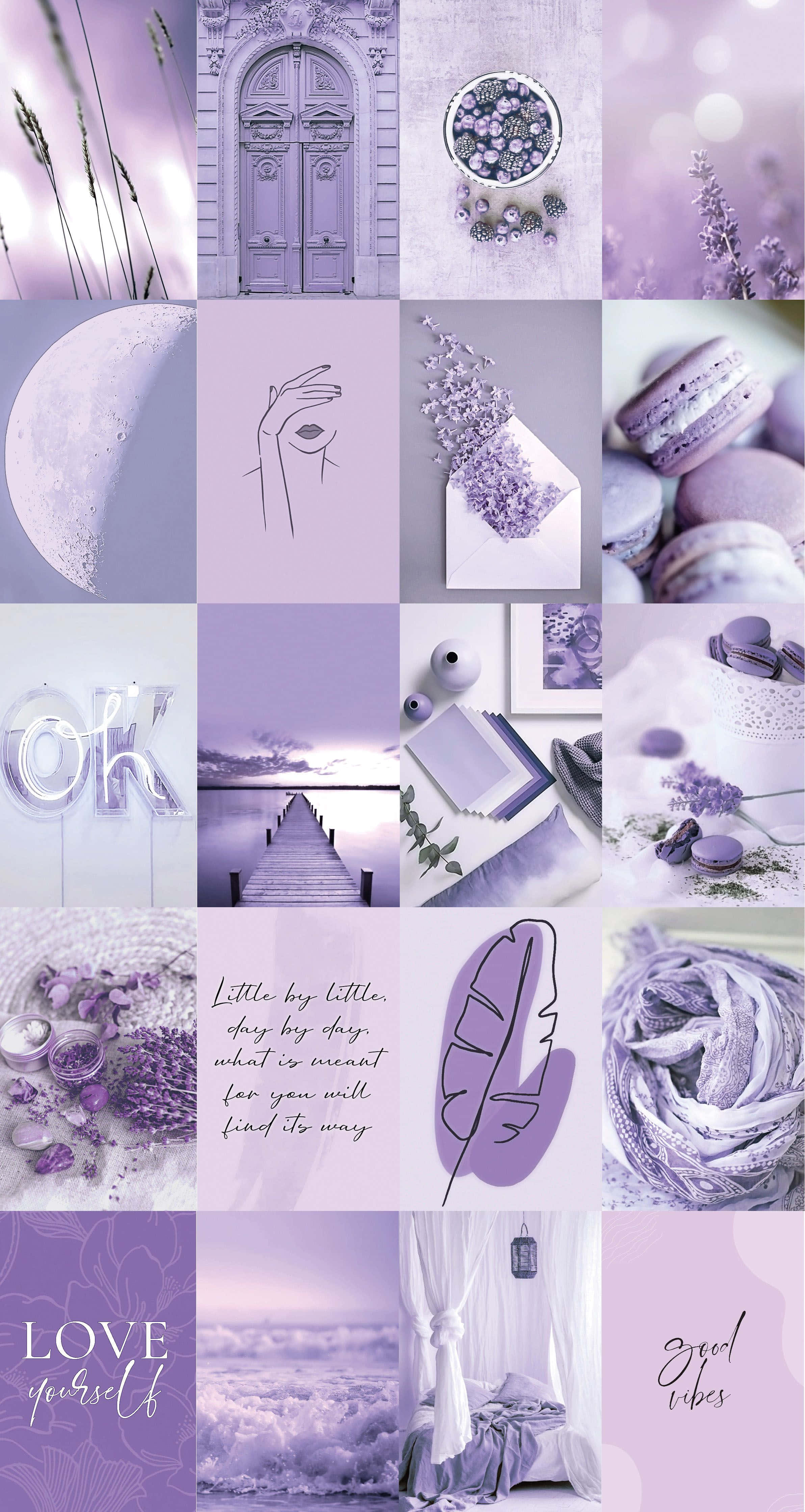 lavender, macarons, moon, 4K Phone Wallpaper
