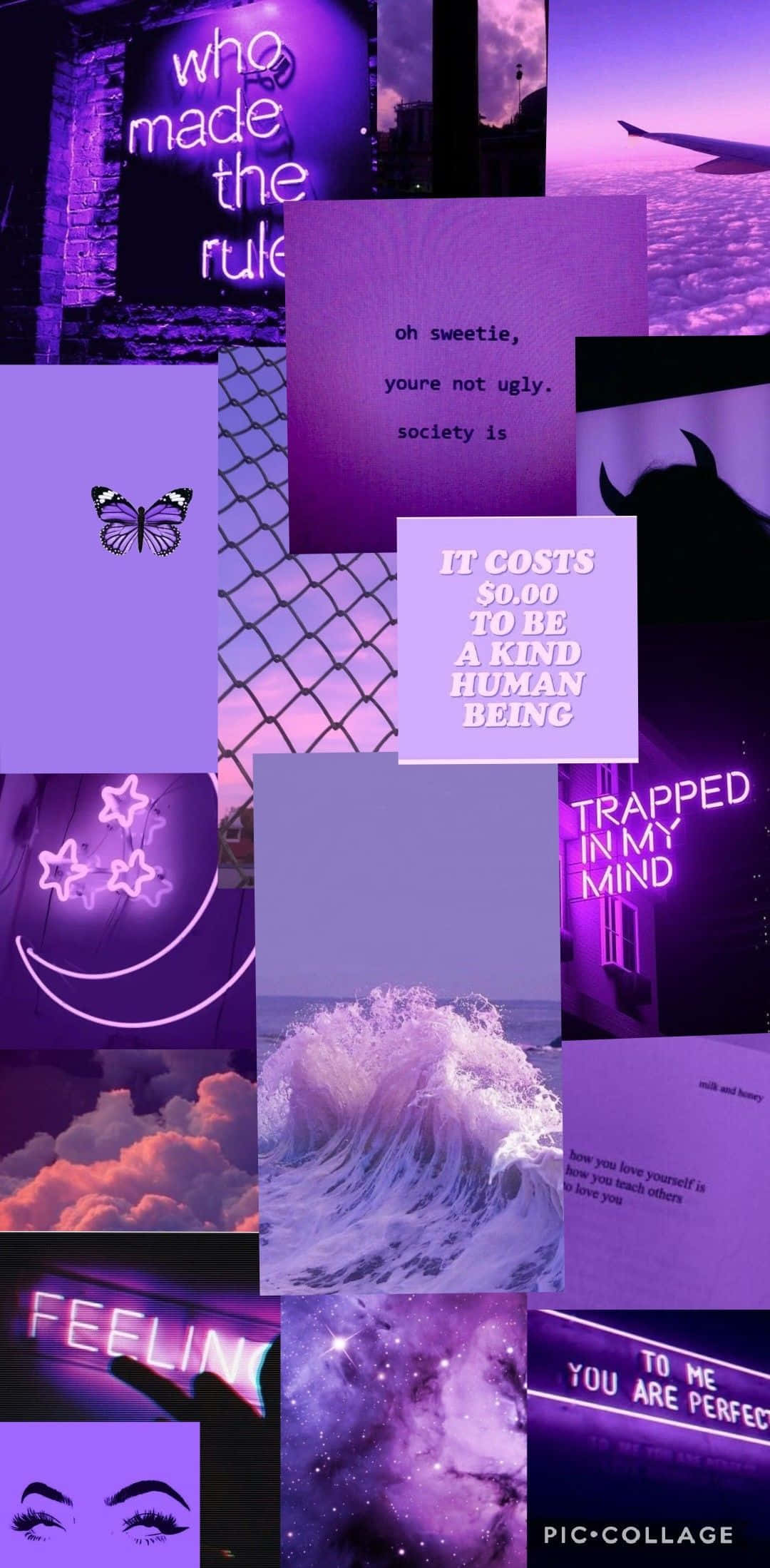 purple, blue, neon signs, Full HD Phone Wallpaper