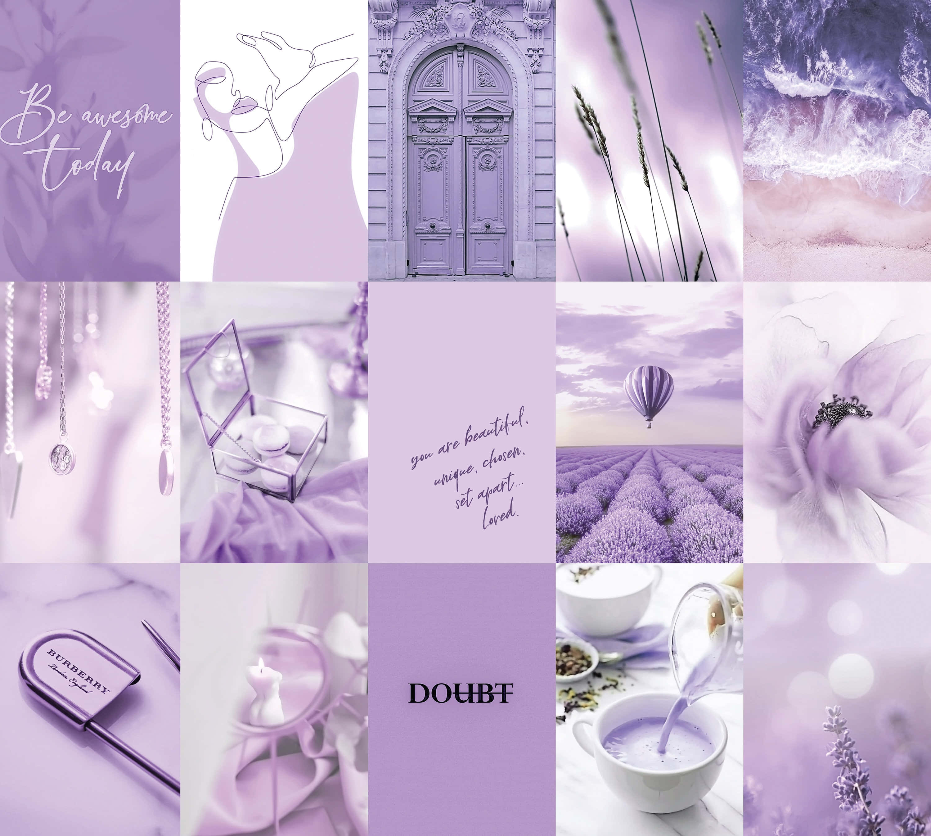 lavender-themed, ornate doors, hot air balloons, 2K Desktop Wallpaper