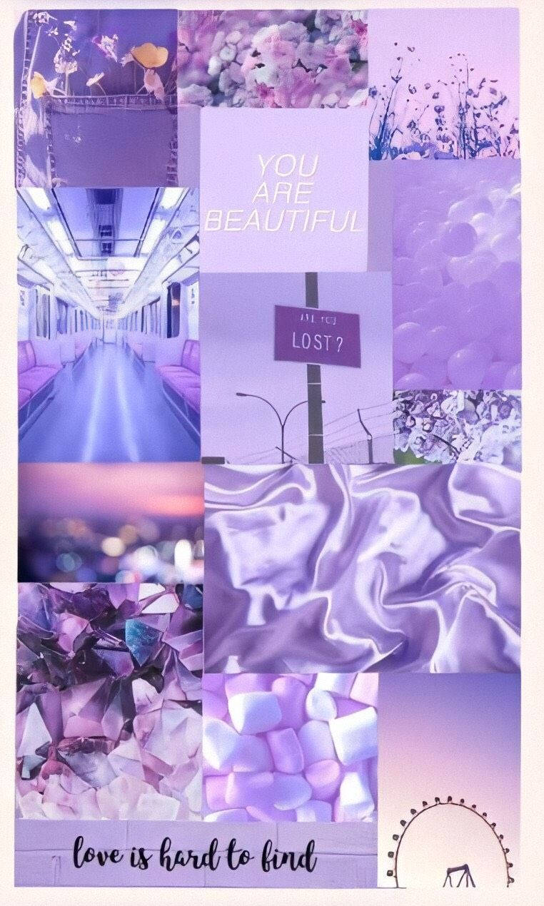 kawaii purple love aesthetic, lavender, flowers, SD Phone Wallpaper