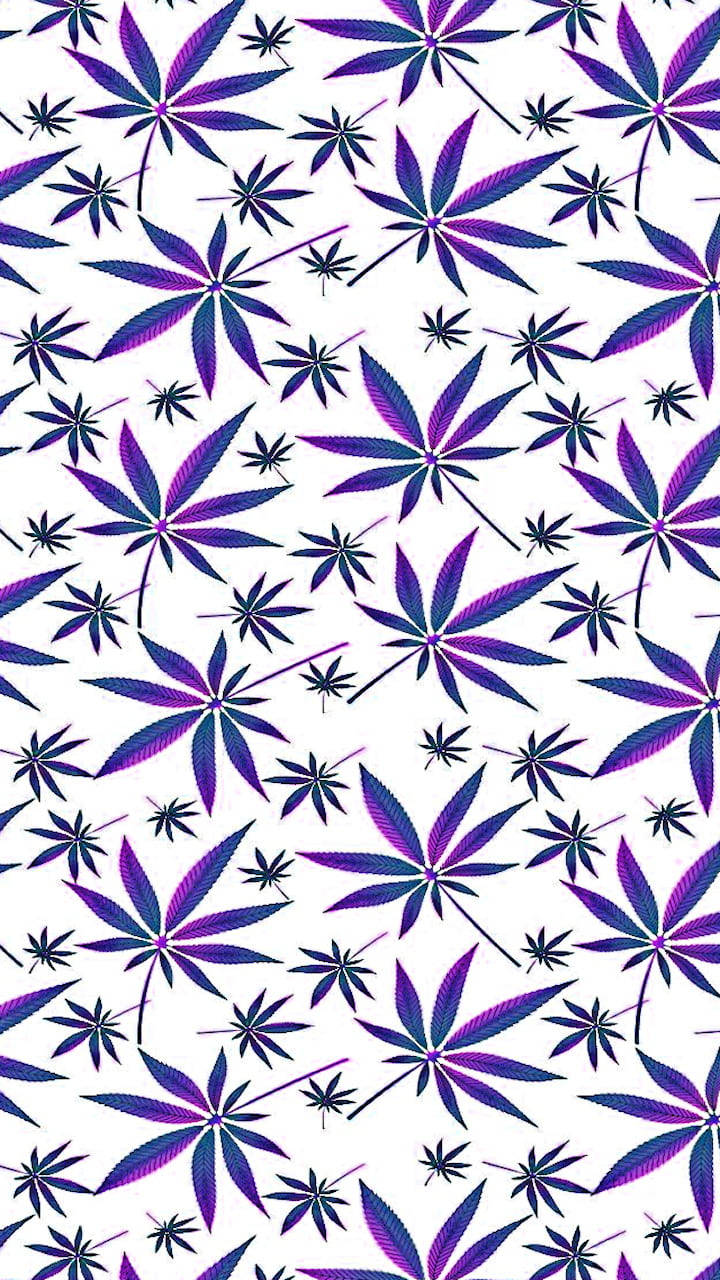 weed leaves, purple, blue, HD Phone Wallpaper