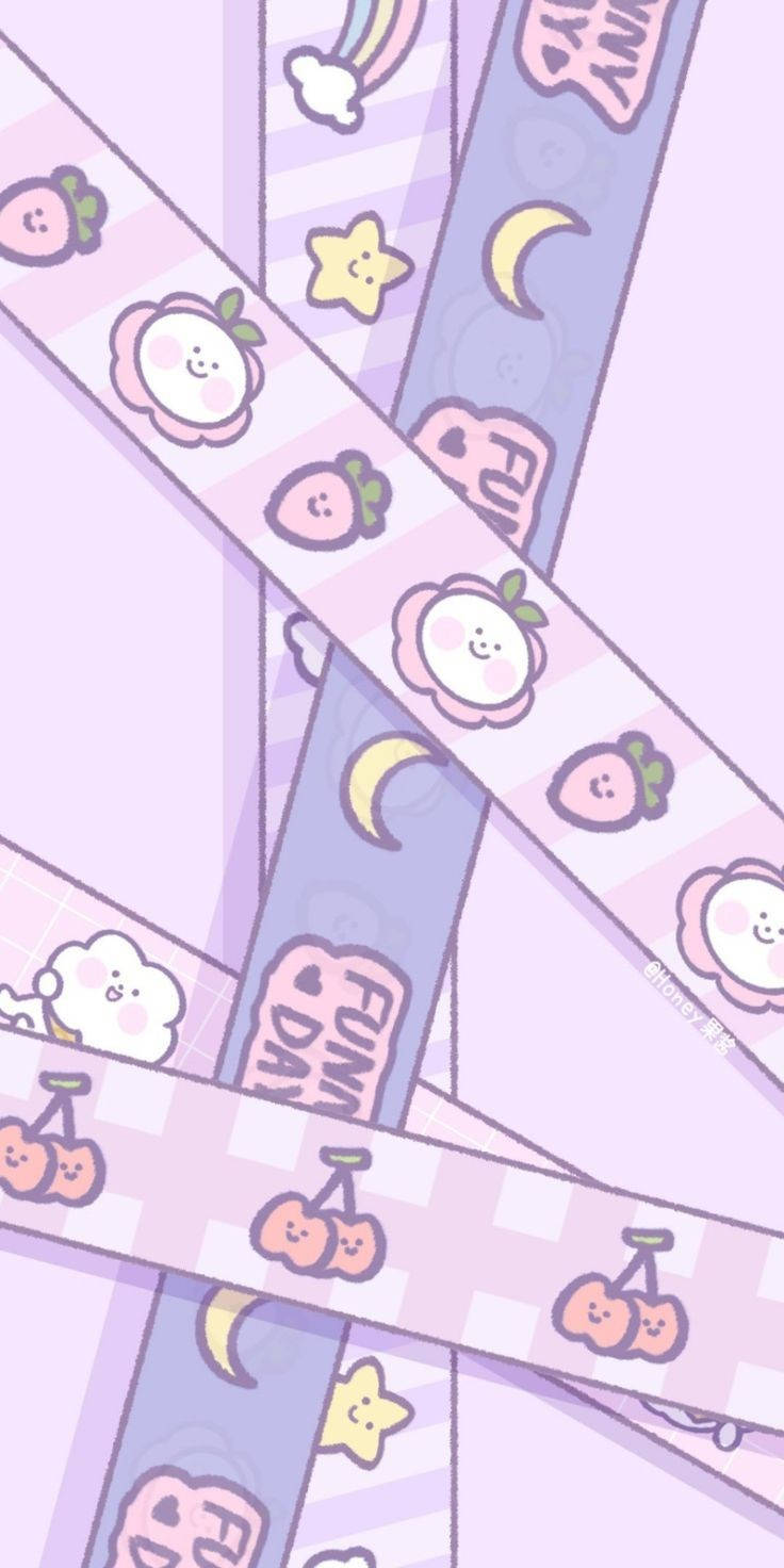 kawaii, purple, strips, HD Phone Wallpaper