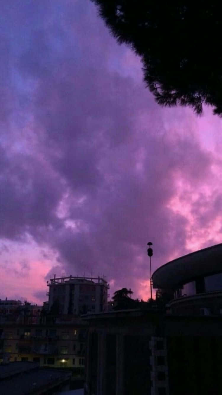 vintage purple, purple and pink clouds, twilight, HD Phone Wallpaper