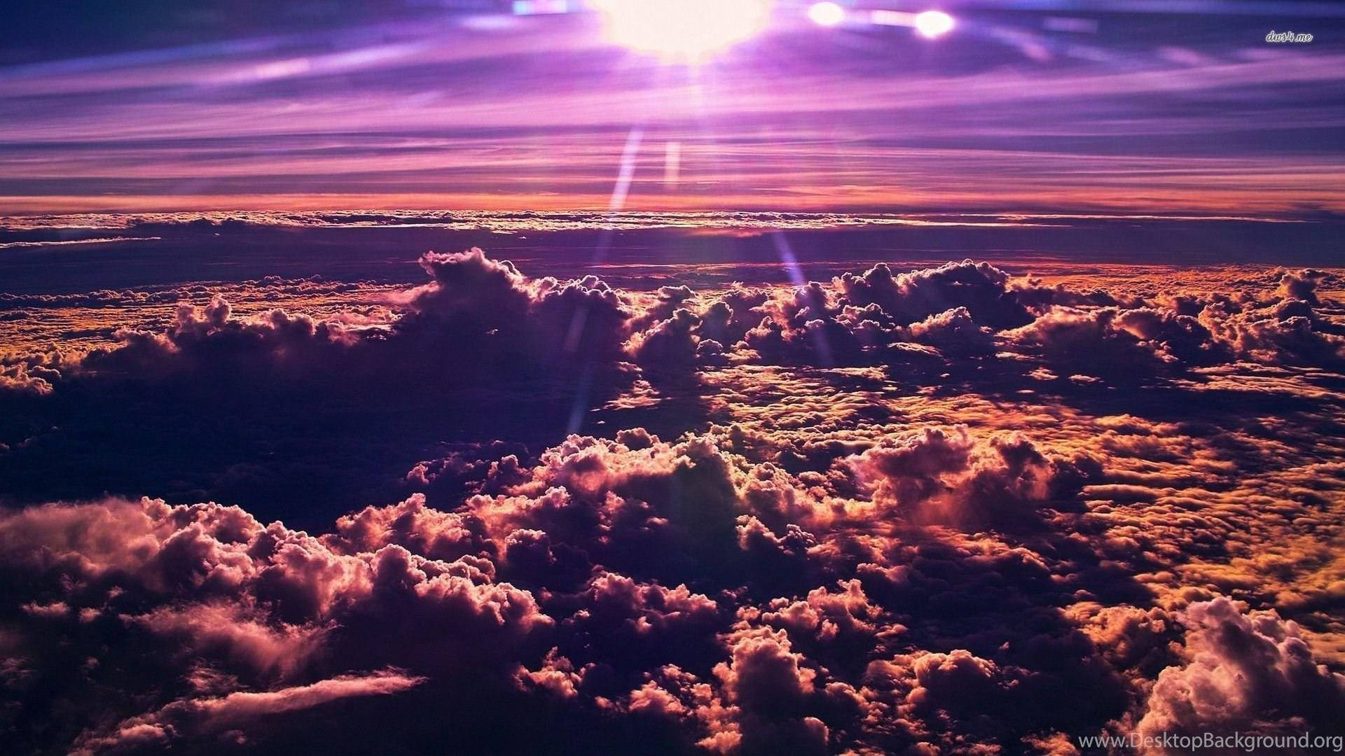 Purple Aesthetic iPhone, vibrant purple, orange sunset, Full HD Desktop Wallpaper