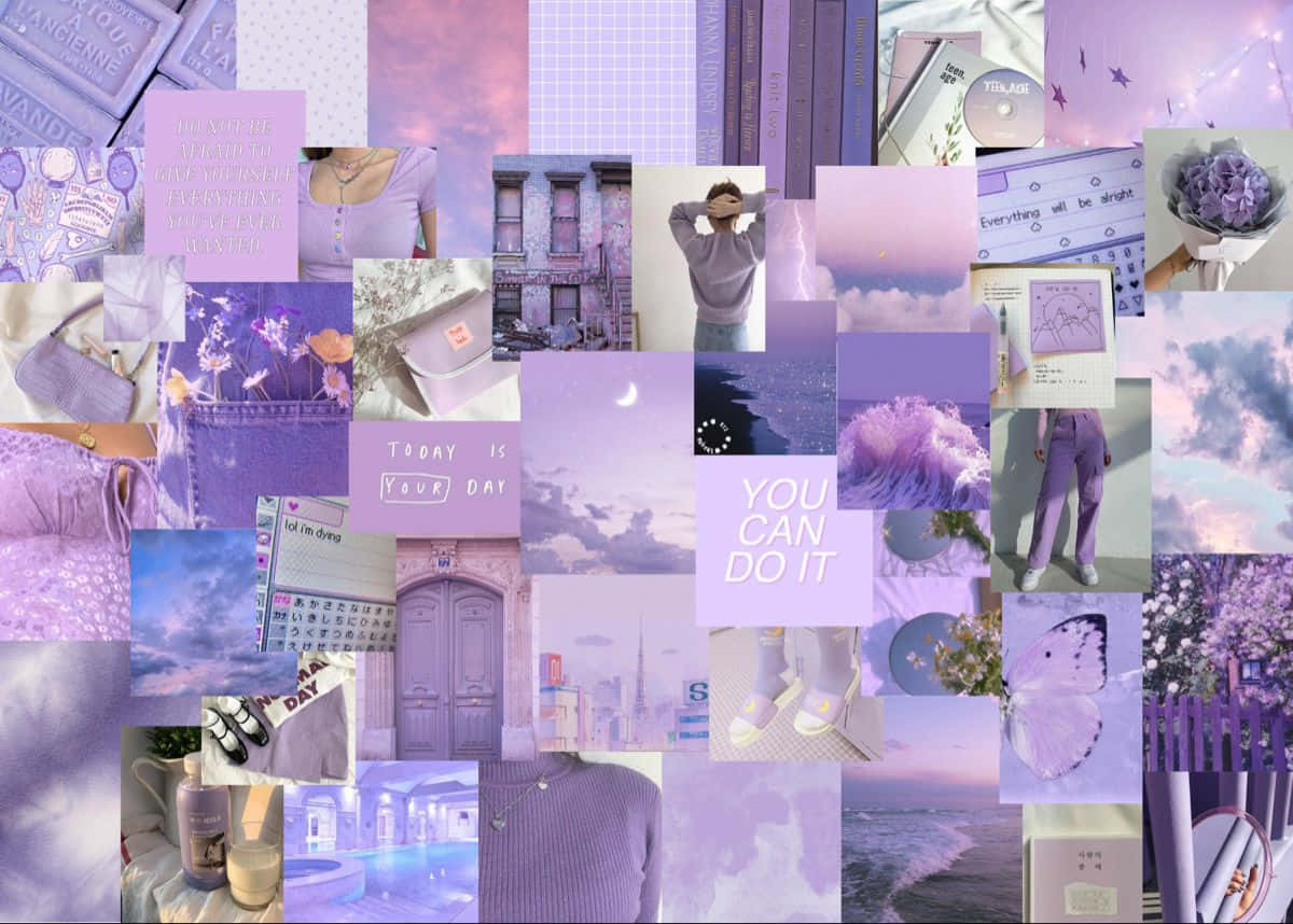 lavender aesthetic laptop, pastel skies, motivational quotes, SD Desktop Wallpaper