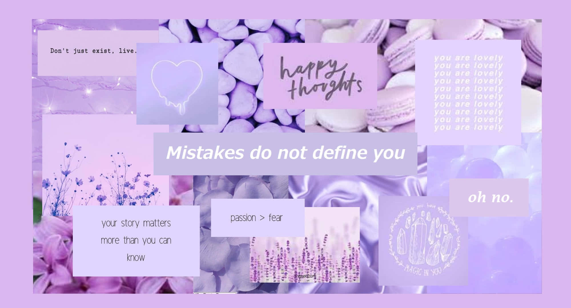 lavender aesthetic laptop, purple background, motivational quotes, Full HD Desktop Wallpaper