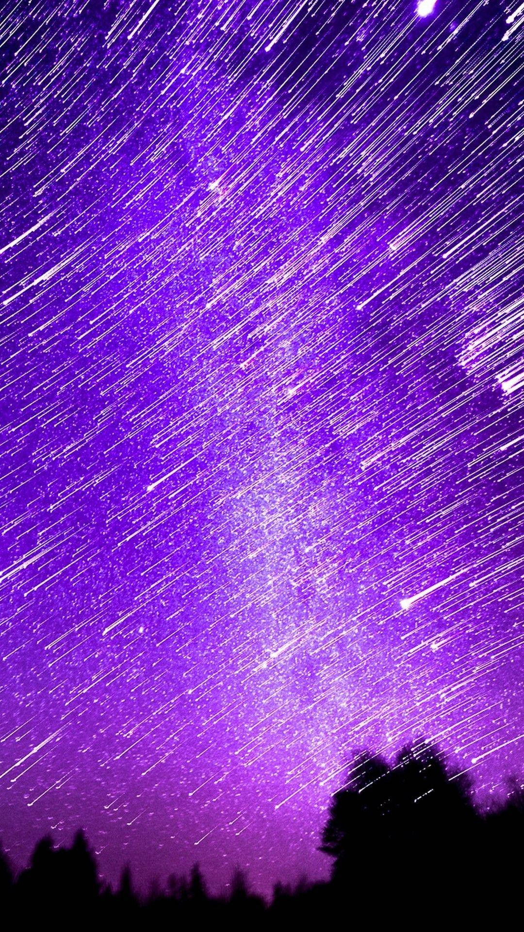 Purple Aesthetic Phone, vivid purple night sky, star trails, Full HD Phone Wallpaper
