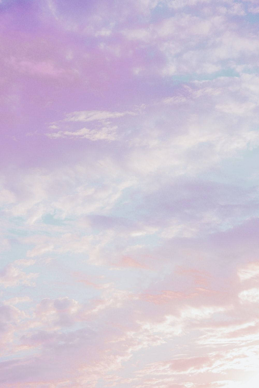 Purple Aesthetic Phone, thick clouds, dreamy lavender and peach sky, HD Phone Wallpaper