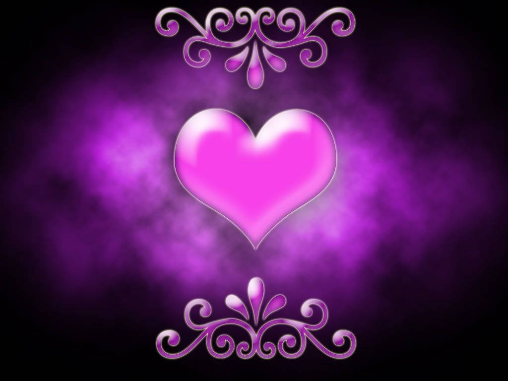 Purple Heart Smoke, glowing pink heart, swirling purple smoke, SD Desktop Wallpaper