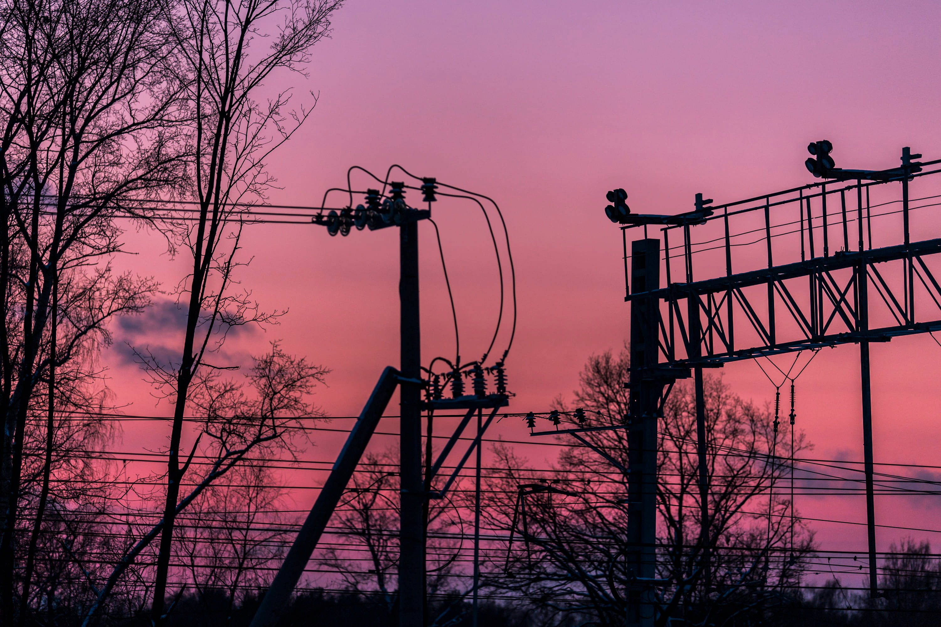 Purple Aesthetic Tumblr Laptop, twilight sky, vibrant pink and purple, 2K Desktop Wallpaper