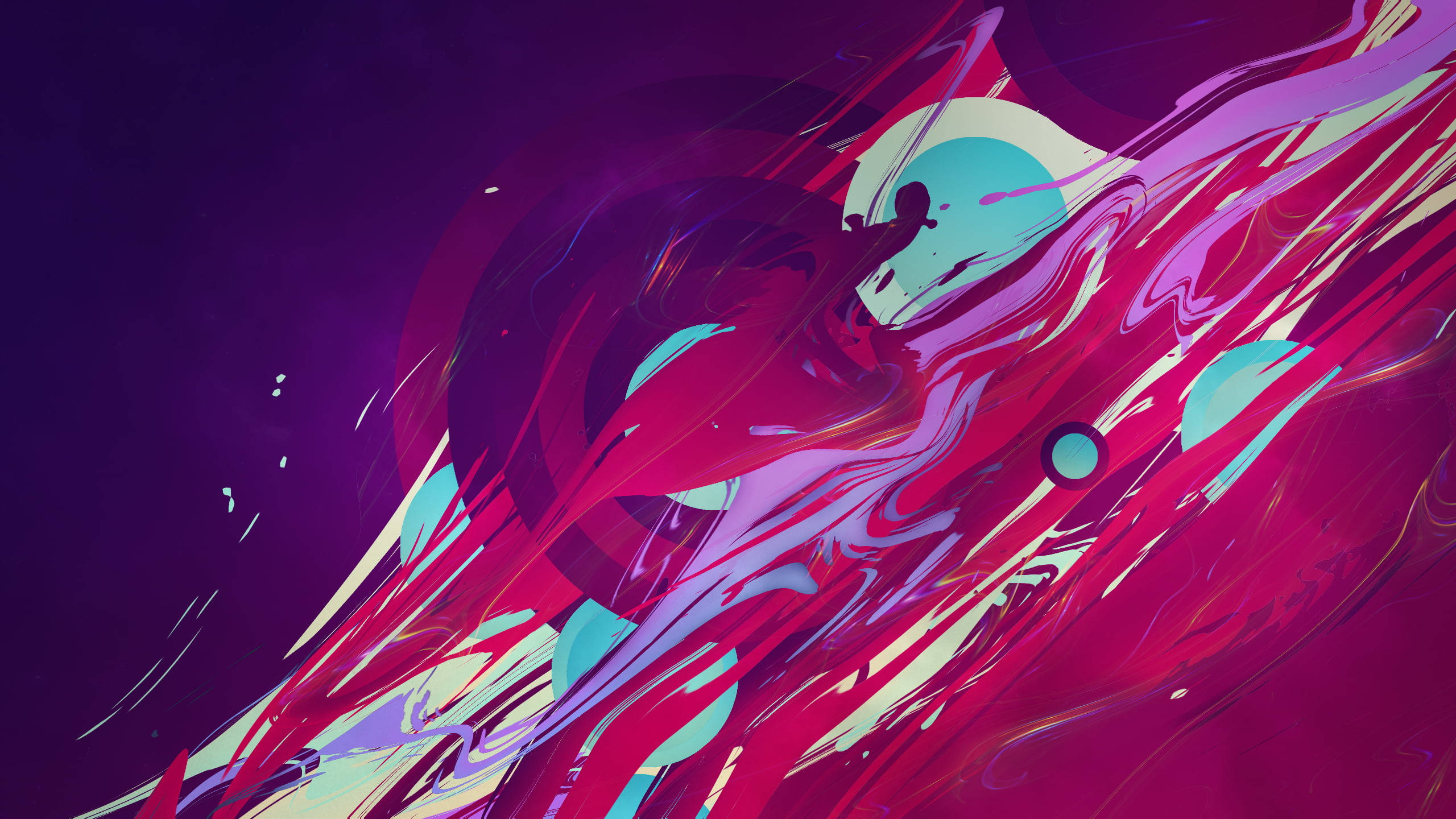 magenta, teal, deep purple cosmic void, 2K Desktop Wallpaper