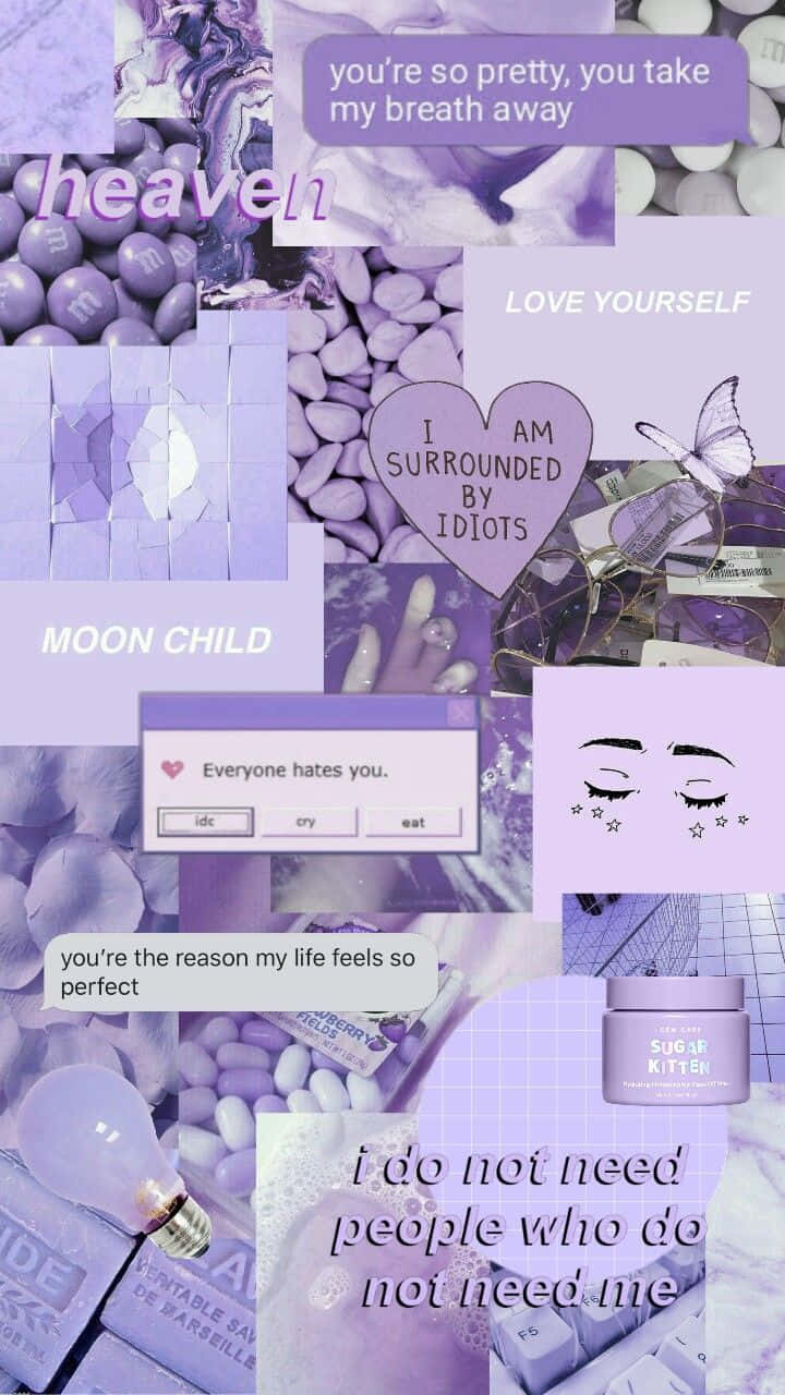 lavender, pastel aesthetic, butterflies, HD Phone Wallpaper