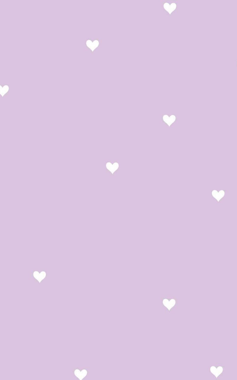 pastel purple, lavender background, white heart shapes, HD Phone Wallpaper