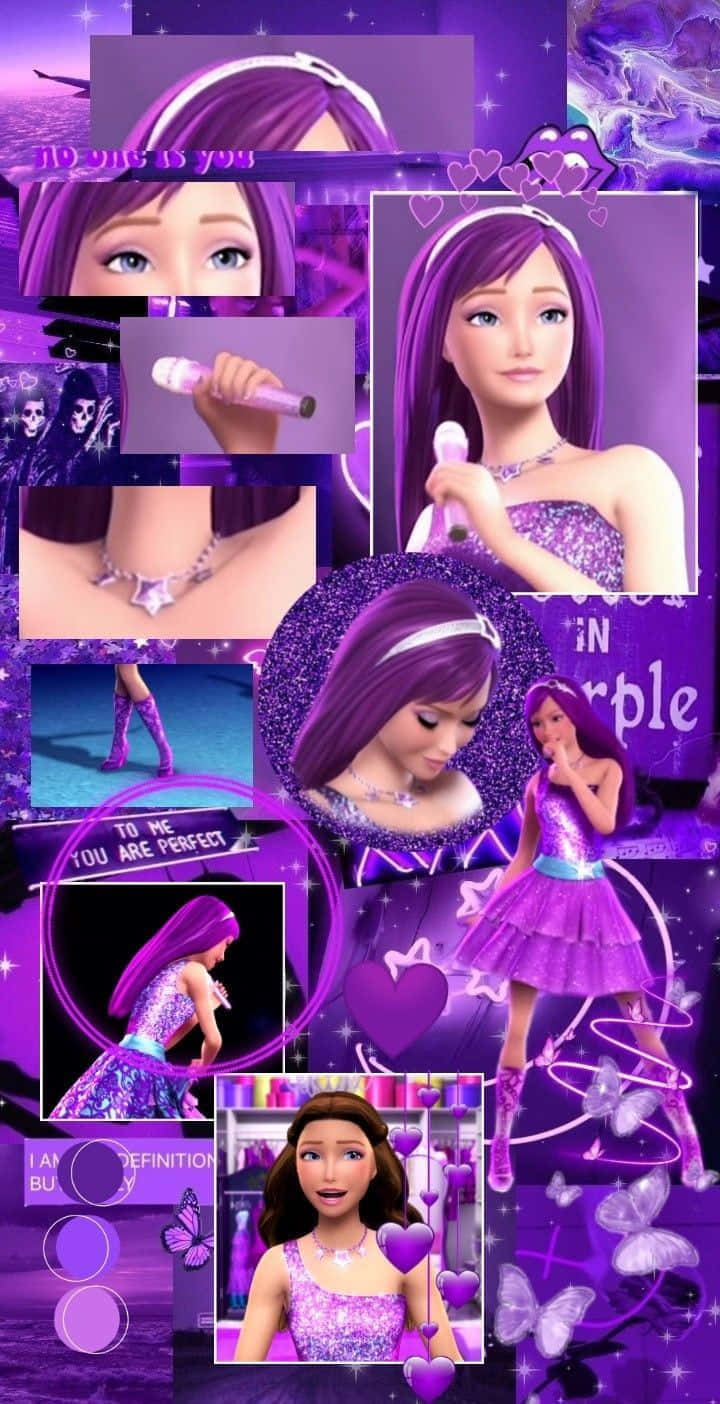 purple aesthetic tumblr, doll, long purple hair, HD Phone Wallpaper