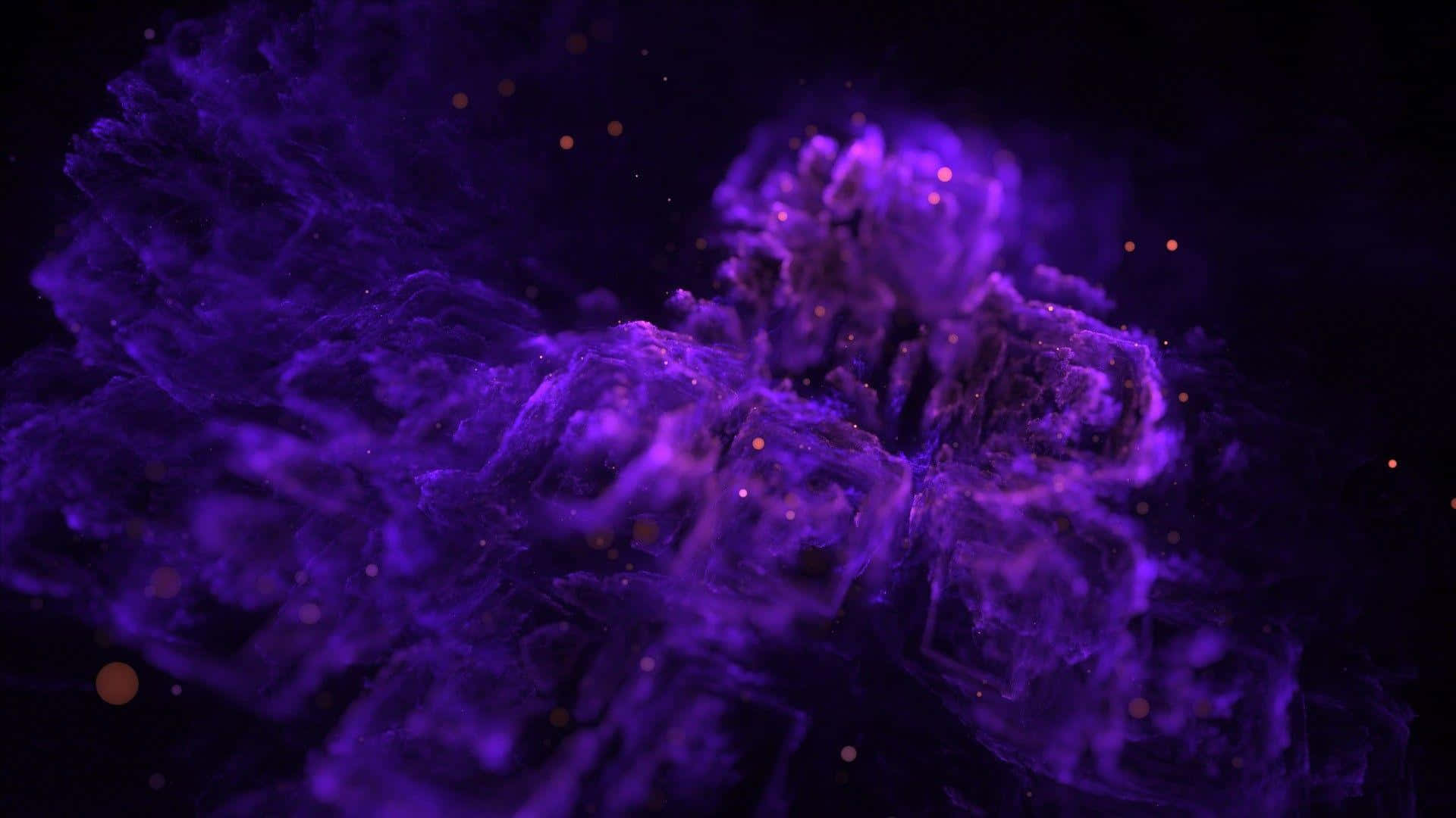 Purple Aesthetics Computer, vibrant purple cosmic nebula, glowing particles, Full HD Desktop Wallpaper
