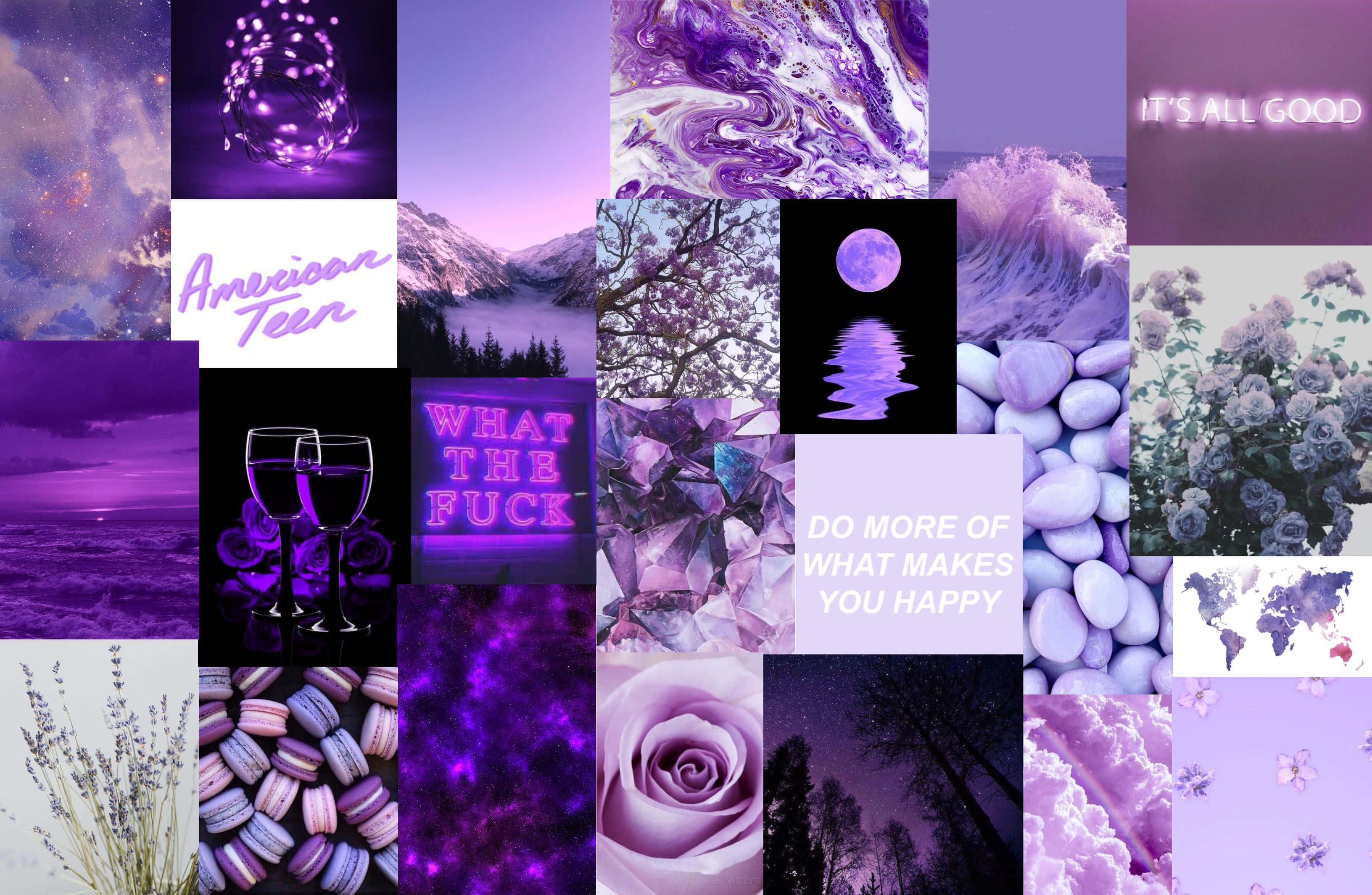 purple aesthetics computer, cosmic skies, roses, 2K Desktop Wallpaper