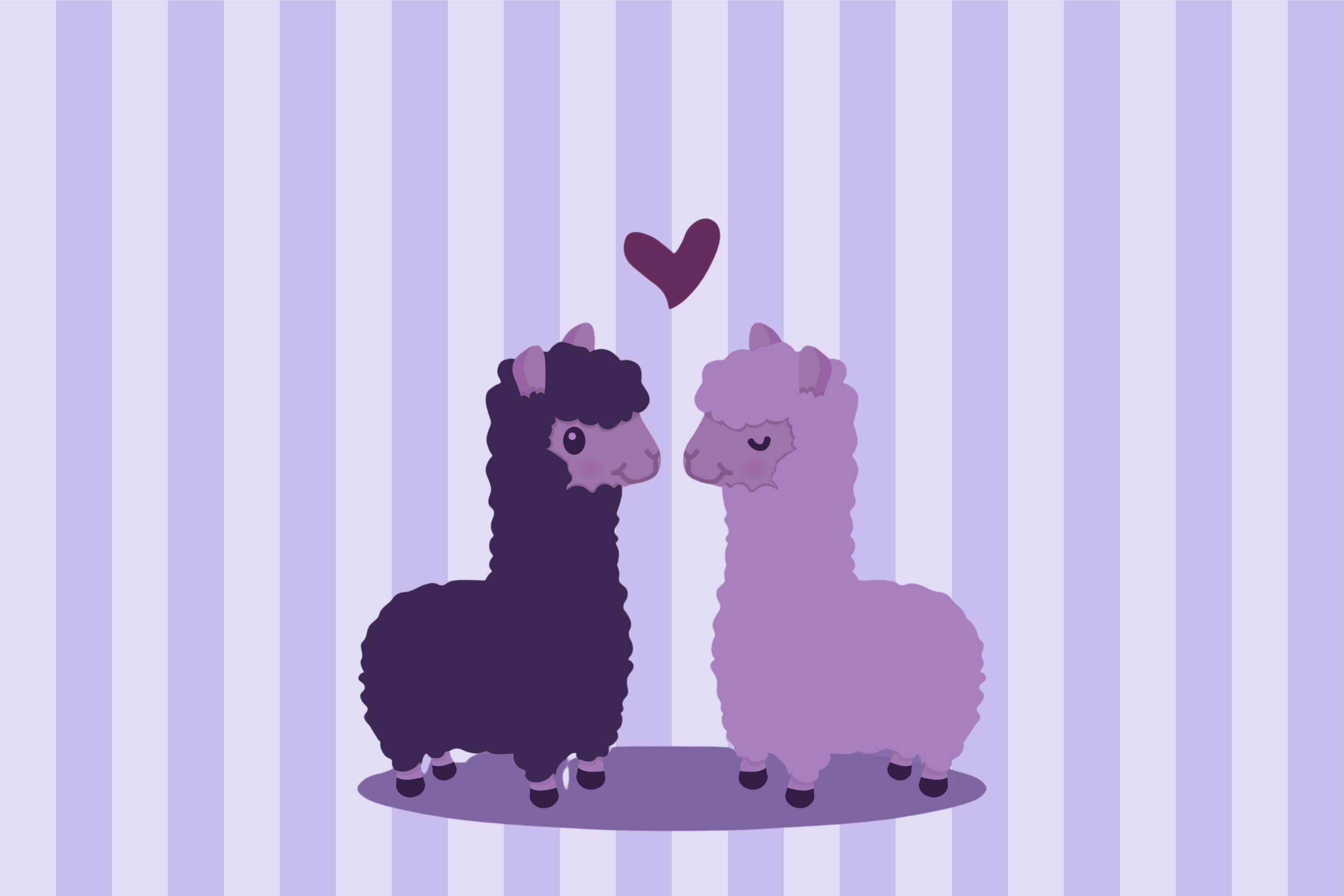 Purple Alpaca, dark purple, light purple, 2K Desktop Wallpaper